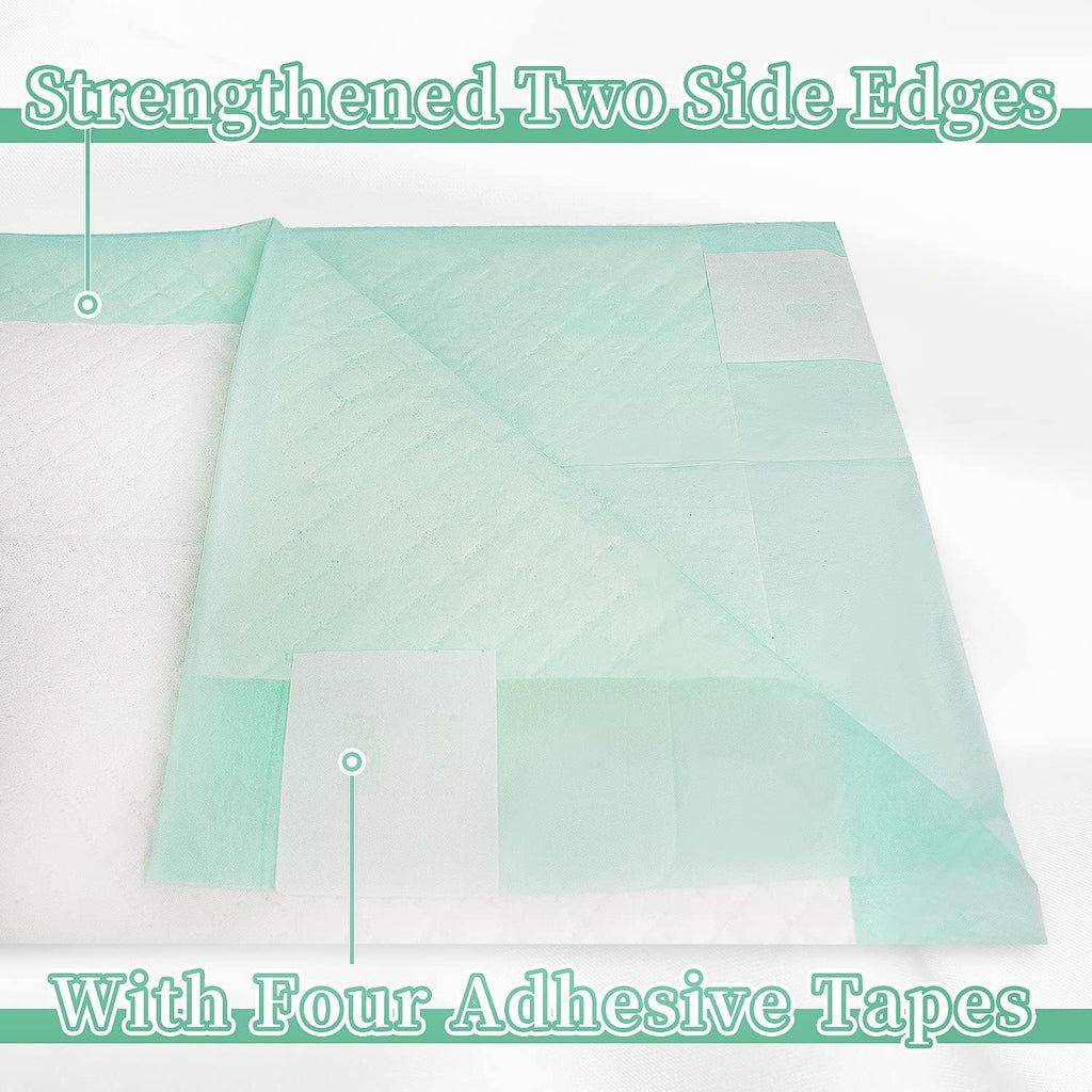 Disposable Underpads with Adhesive Tapes 23'' X 36'' Chucks Pads Heavy Absorbency Incontinence Pads, Waterproof Pee Pads, Thicker Chux Pads for Unisex Adult, Kids and Pet (40 Count)