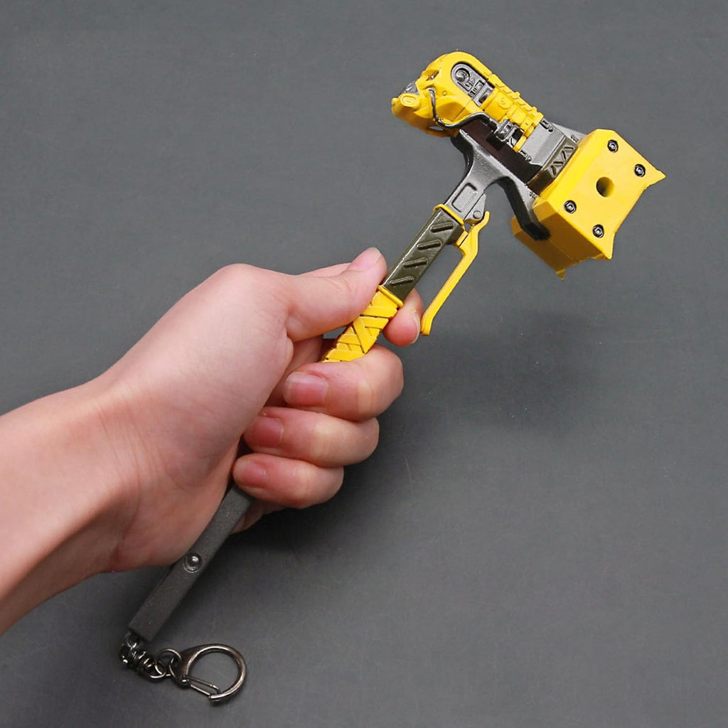 8.7 inches Caustic Heirloom Death Metal Hammer Skeleton Model Collection Desk Decoration Yellow