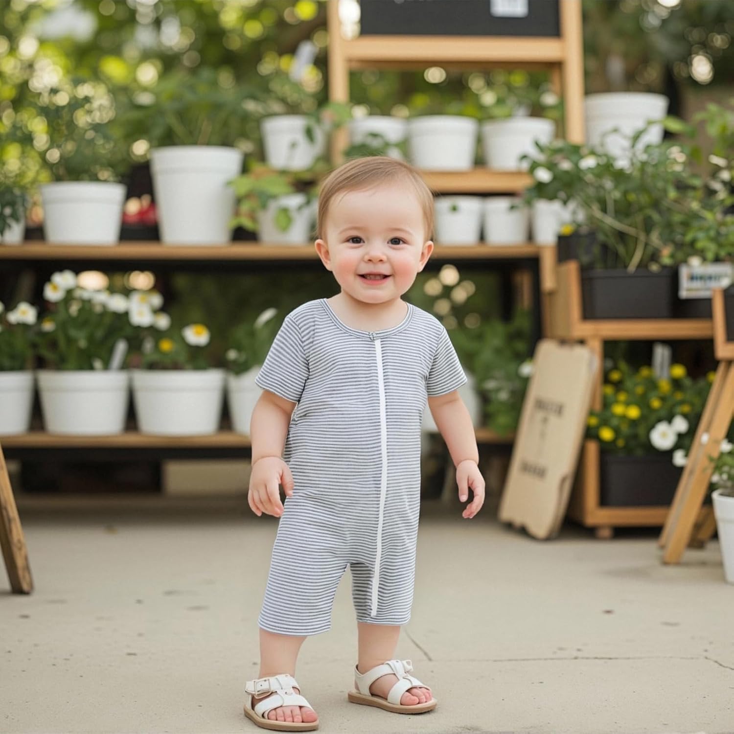 Merqwadd Baby Boy Girl 2 Pack Romper Short Sleeve Zipper Jumpsuit Plain Summer Clothes