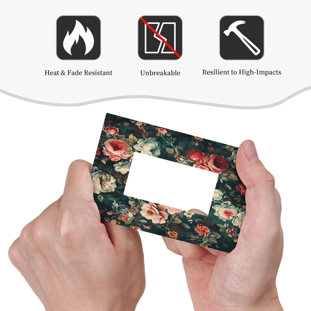 Decorative Outlet Covers Baroque Vintage Peony Flower Floral 1 Gang Single Rocker Light Switch Cover Plate Wall Plates GFCI Faceplate for Bedroom Farmhouse Decor