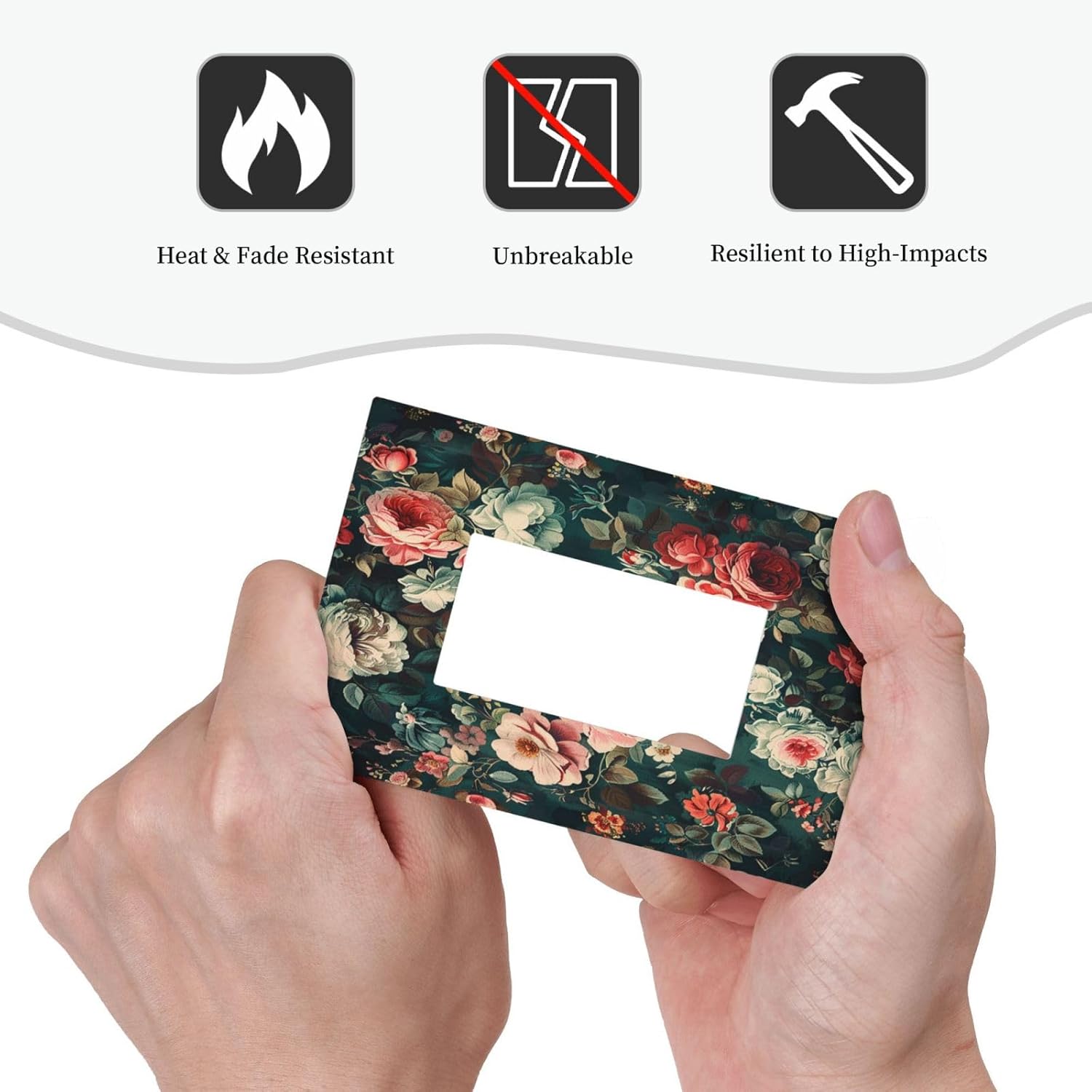 Decorative Outlet Covers Baroque Vintage Peony Flower Floral 1 Gang Single Rocker Light Switch Cover Plate Wall Plates GFCI Faceplate for Bedroom Farmhouse Decor