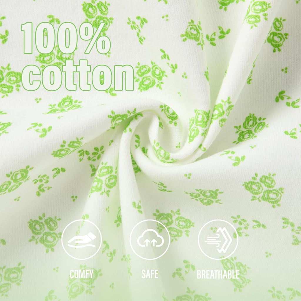 3-pack 100% Cotton Baby Girl Rompers, 0-24 months Ruffle Sleeve Toddler Romper Summer Clothes Set