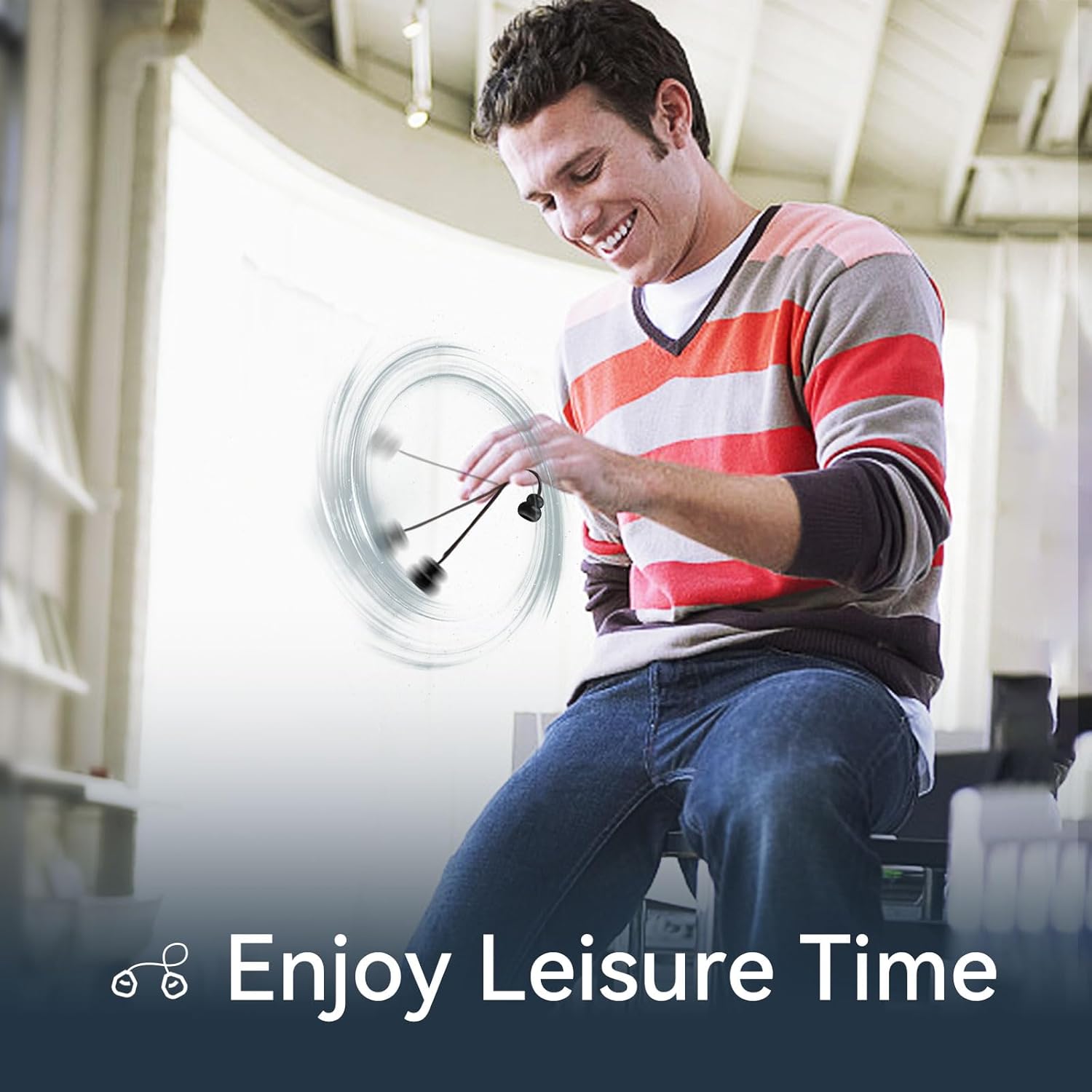 Fidget Beads - Worry Fidget Beads Spin & Bump - Made of Aluminum Alloy - for Men Women Youngs Skill Players Creates a Bit of Magic for You (Cala-Black A)