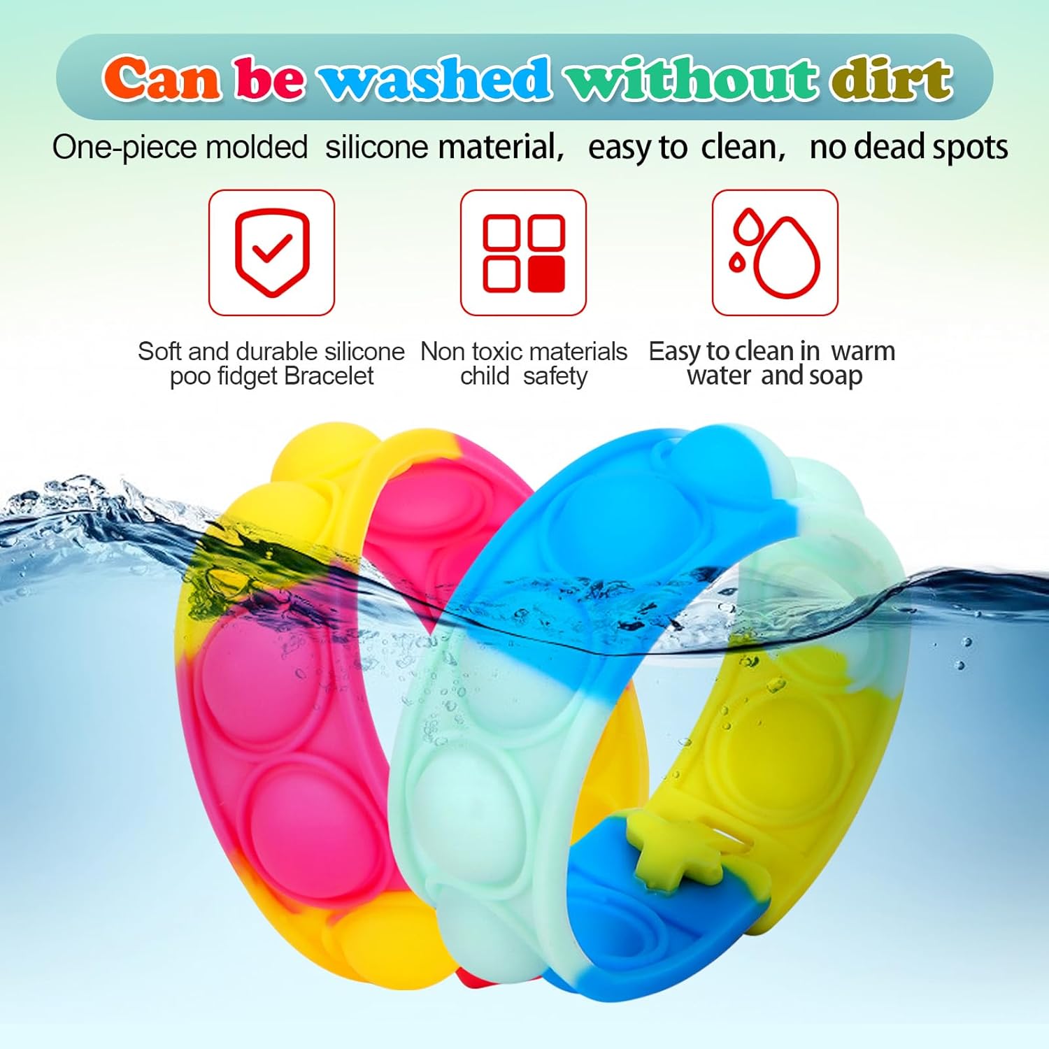 126 PCS Pop Bracelet it Fidget Toys Pack, Fidget Bracelet Birthday Party Gifts, Decompression Wristband with Autistic & ADHD,Fidget Wristband as Return Gifts for Kids, Fidgets Novelty Girls Toys