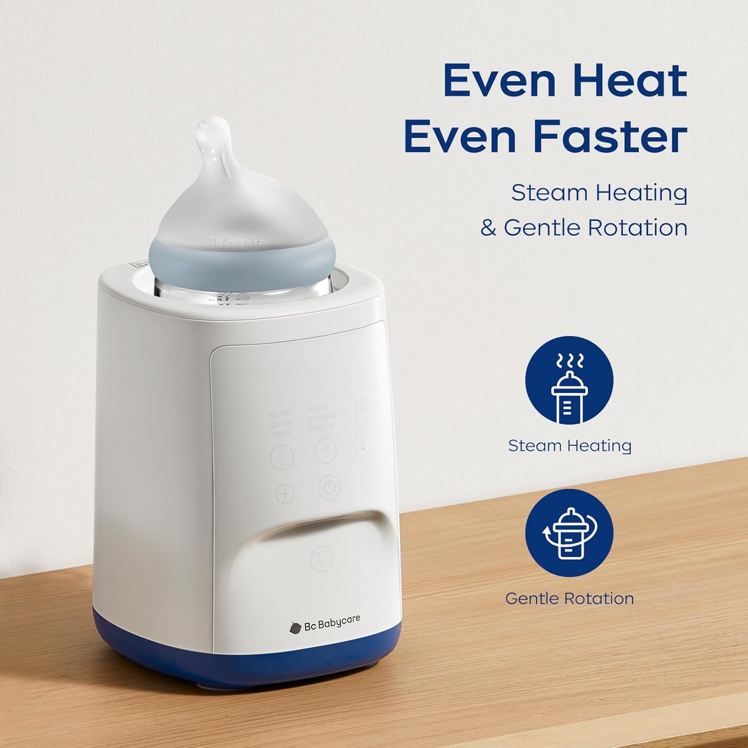 Bc Babycare Bottle Warmer,10-in-1 Fast Baby Milk Warmer with Smart Temperature Control, Rotating Heating, Bottle Warmers for All Bottles