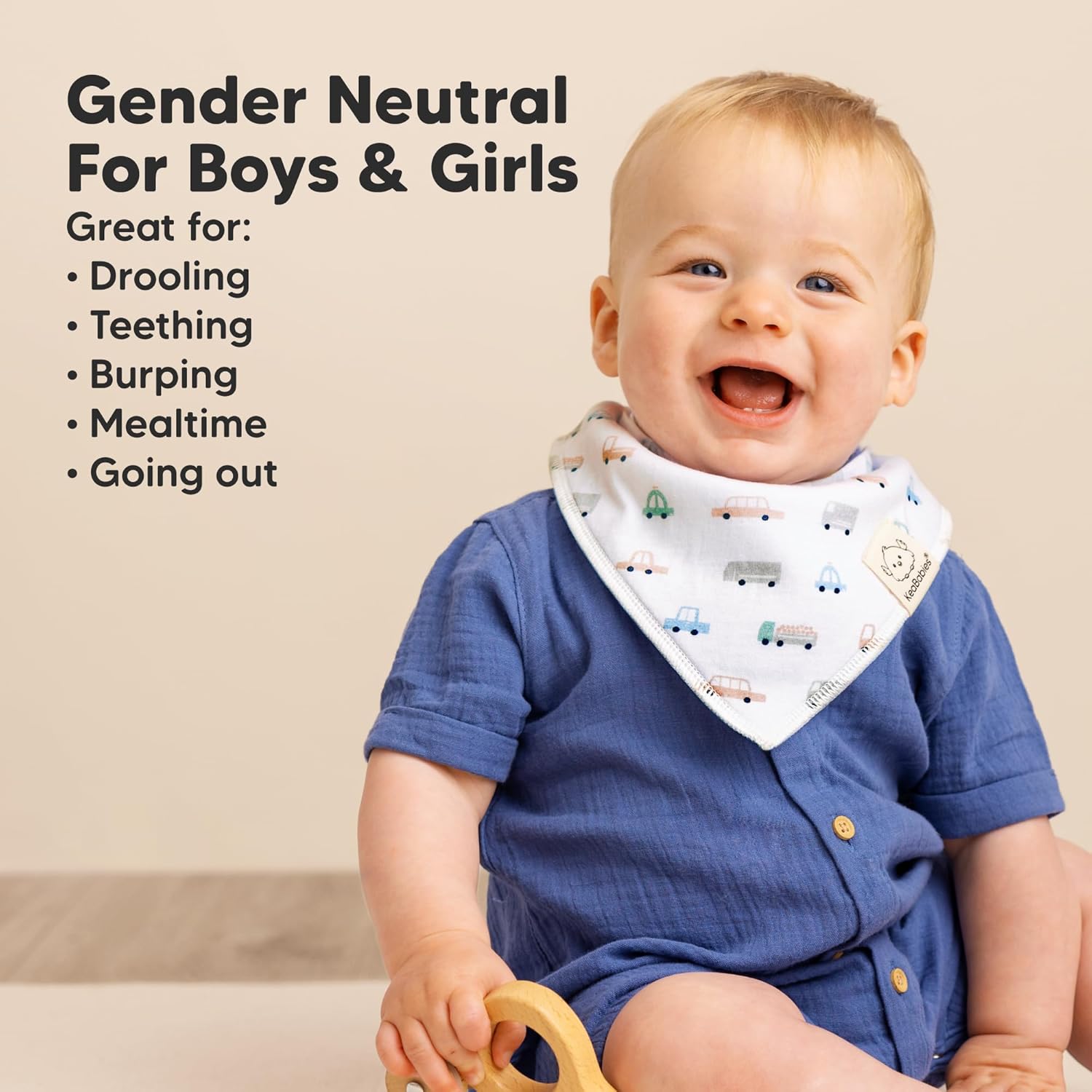 8-Pack Organic Baby Bandana Bibs for Boys, Girls - Super Absorbent Triangle Baby Bibs for Drooling and Teething Infant, 100% Cotton Extra Soft for Newborn, Infant 0-36 Months (Vessels)