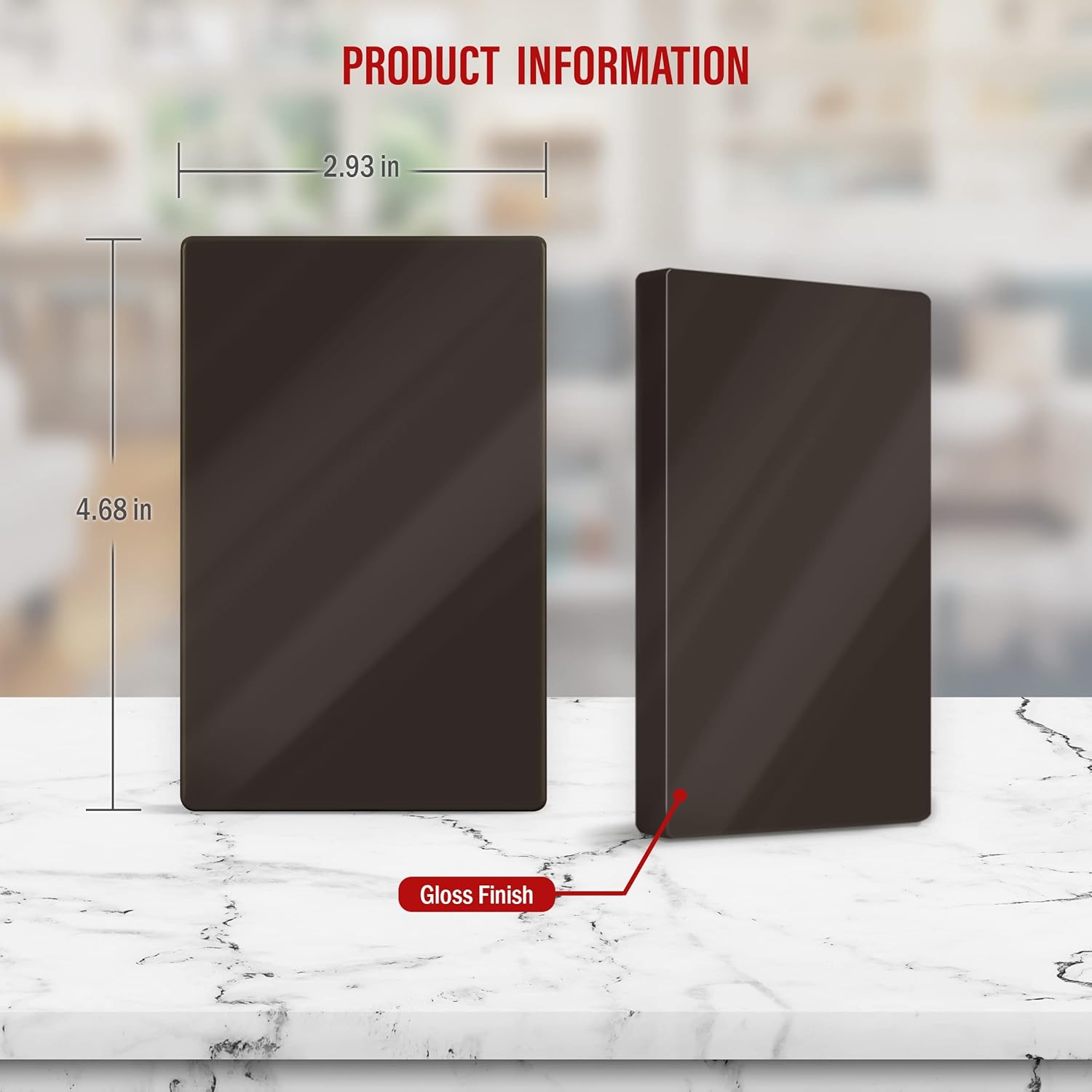 ENERLITES Screwless Blank Wall Plate, Child Safe Blank Device Outlet Cover, Standard Size, 1-Gang 4.68" x 2.93", Polycarbonate Thermoplastic, UL Listed, SI8801-BR, Glossy, Brown