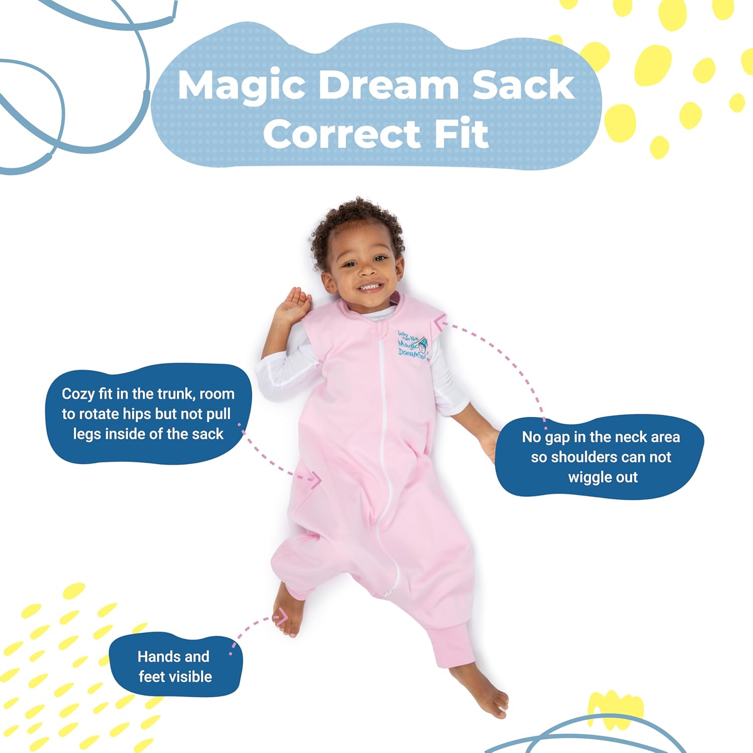 Magic Sleepsuit Baby Merlin's Cotton Baby Swaddle Transition Product - Soft and Cozy Design, Double Zipper for Easy Diaper Changes, Promotes Safe Sleep, 3-6 Months - Navy Blue - Large 18-21lbs