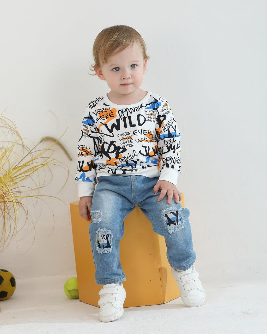 Toddler Baby Boy Outfits Fall Winter Clothes Color Block Long Sleeve Sweatshirt Tops + Jogger Pants Set 2PCS