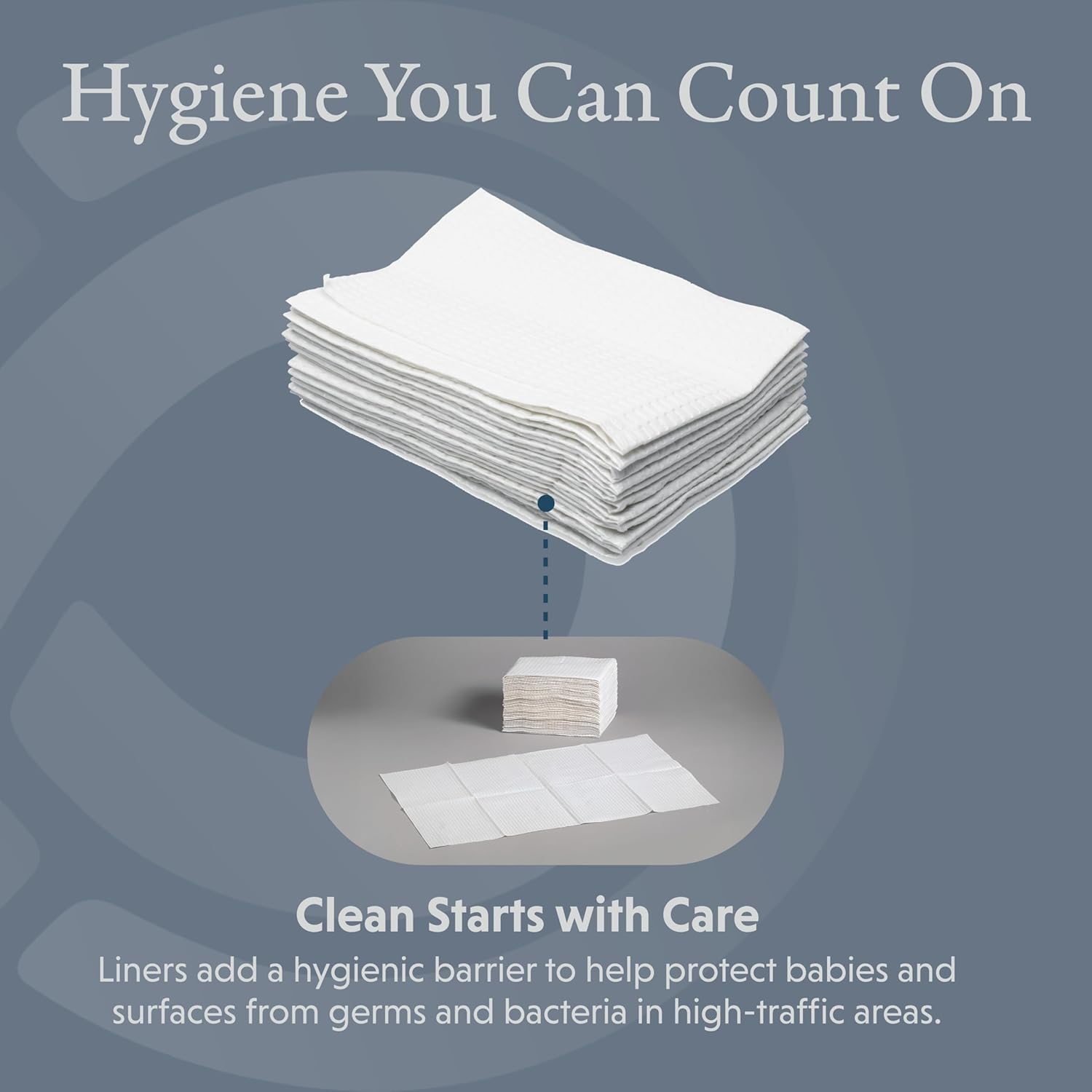 Foundations 2-Ply Disposable Non-Waterproof Baby Changing Station Liner Refills for Commercial Restrooms, Doctor's Offices, Care Centers, 500 Pack, 036-NWL