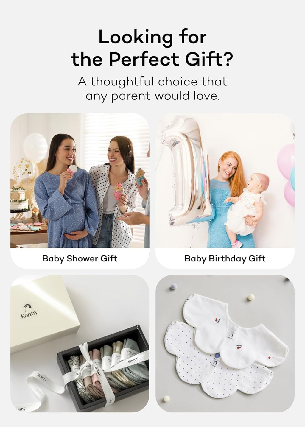 Konny Baby Bibs 5-Pack, 360 ° Rotate, Soft and Absorbent Bandana Drooling for Boys Girls baby Essentials