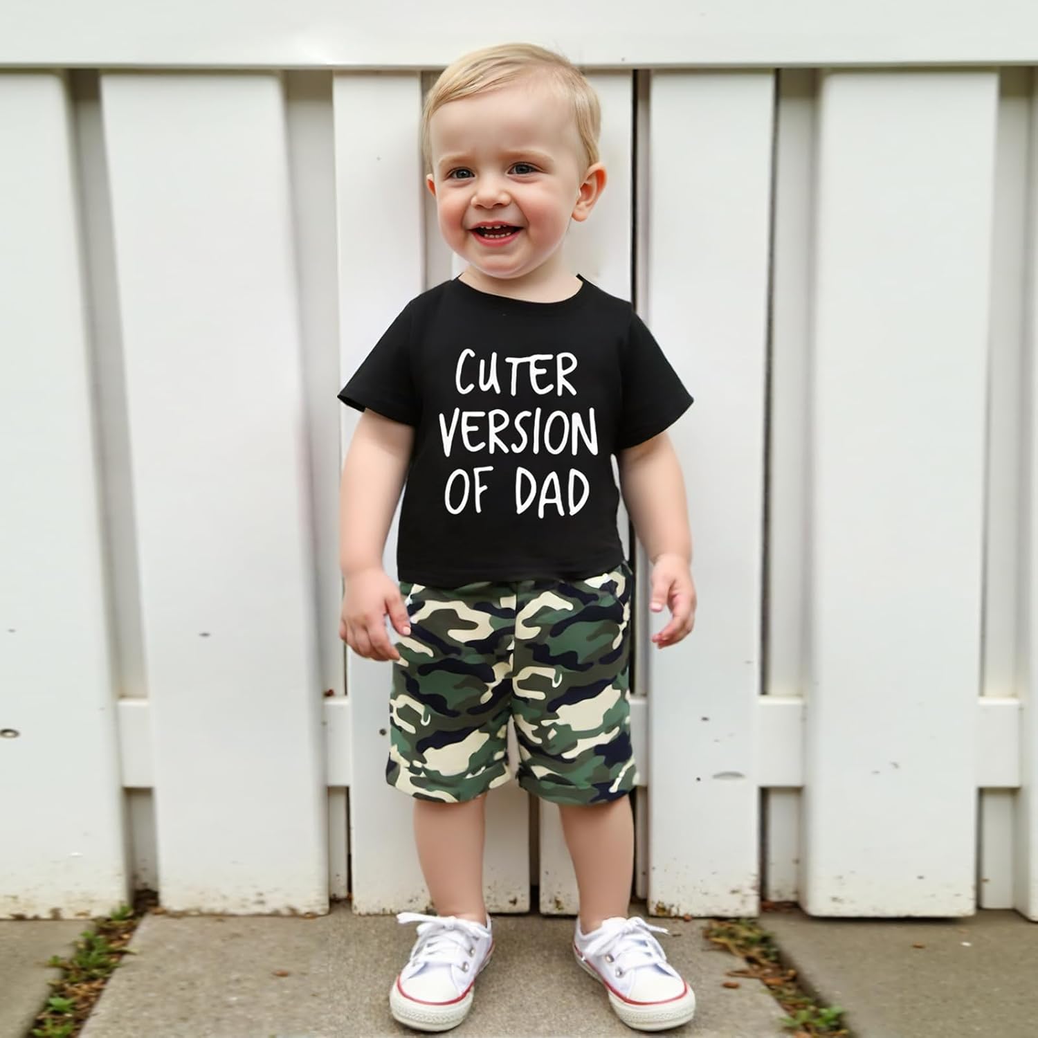 wdehow Toddler Kids Baby Boy Summer Clothes Sets 1T 2T 3T 4T 5T Letter Print Short Sleeve Tops Camouflage Shorts Outfits