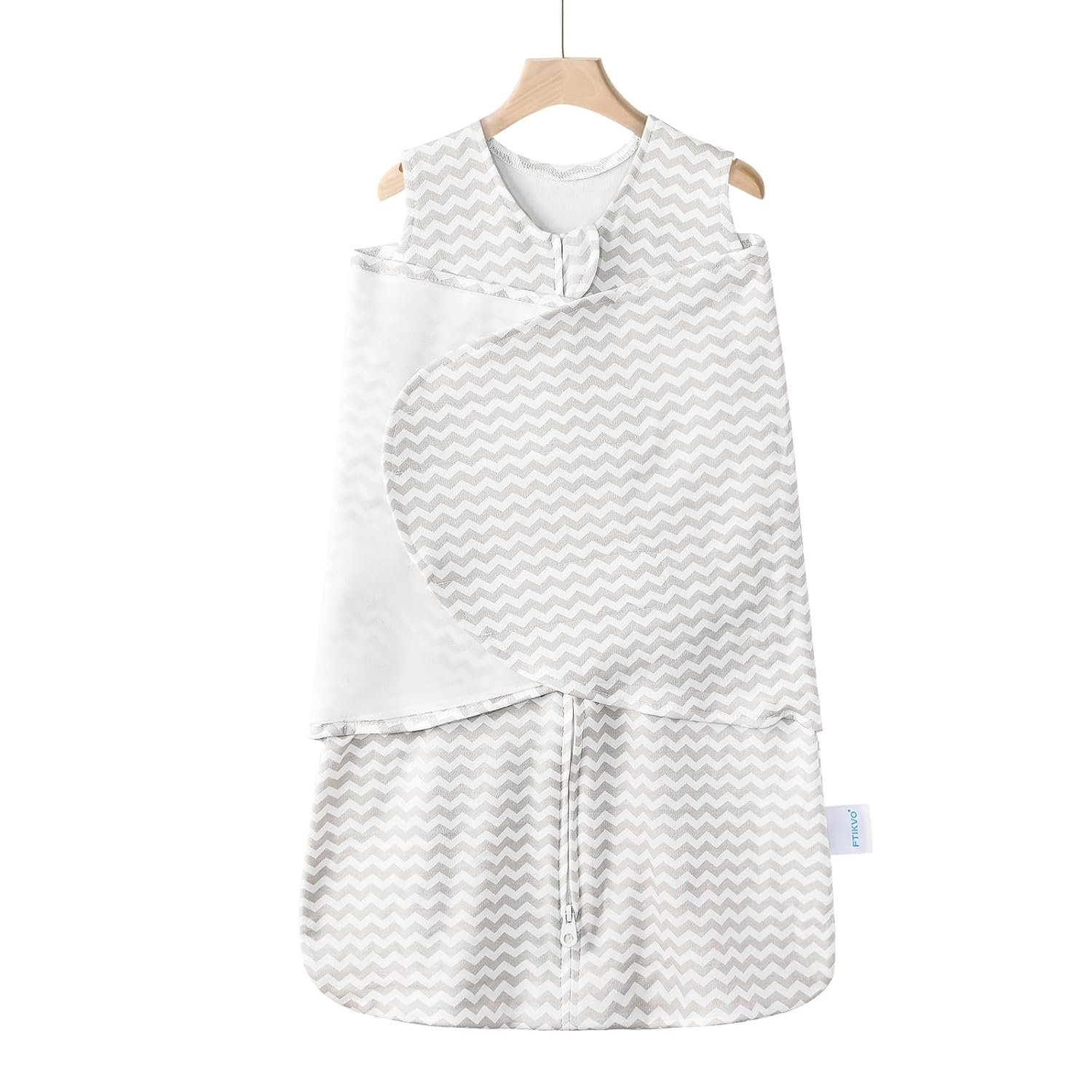 Swaddle-Blanket Baby Girl & Boy Swaddles Newborn Infant Transition 100% Cotton Wrap Blankets, 3-Way Adjustable Wearable Blanket, TOG 1.0 (Gray Stripes, 3-6 Month)