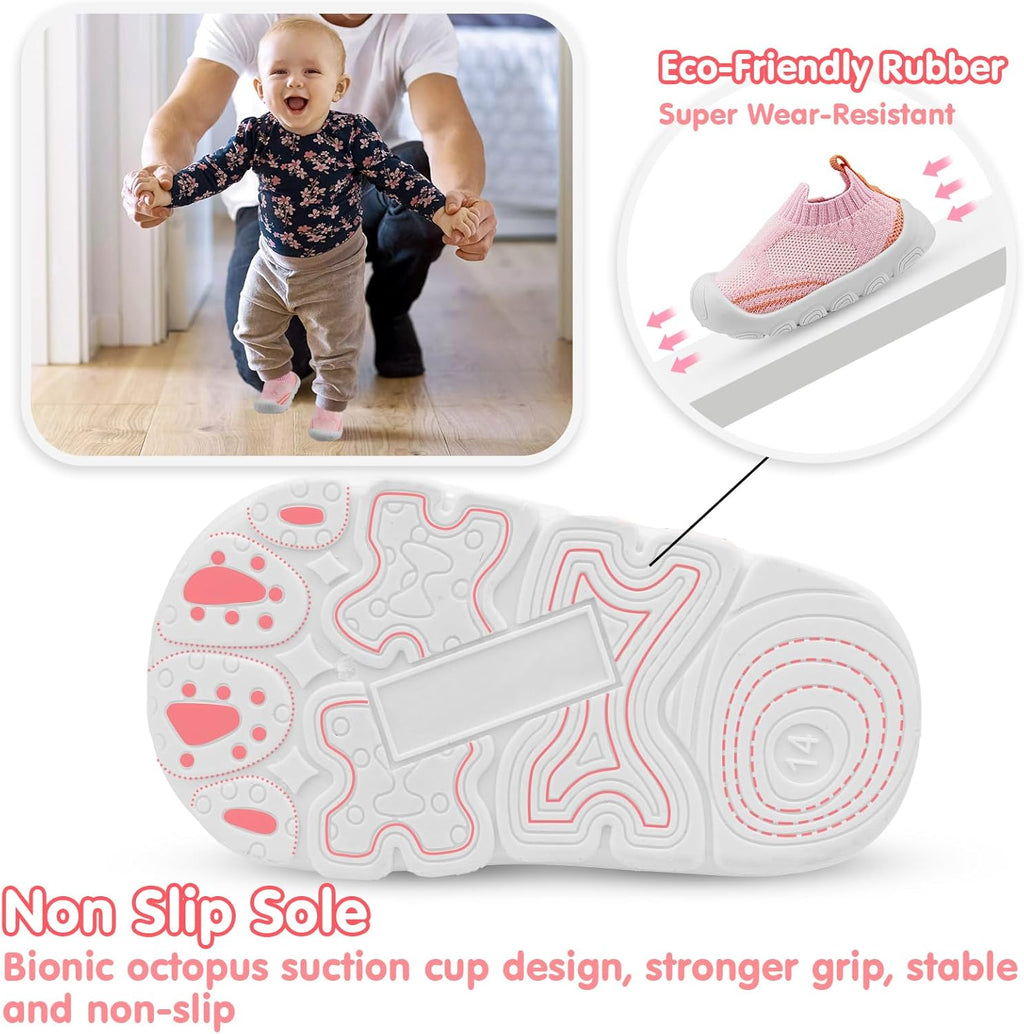 Charrost Toddler Baby Girl Boy First Walking Shoes Checkered Sneakers Sizes 3/4/5/6/7/8T. Soft, Cute,Flexible for First Walkers. Non-Slip, Slip On, Wide Toe Box Indoors Outdoors