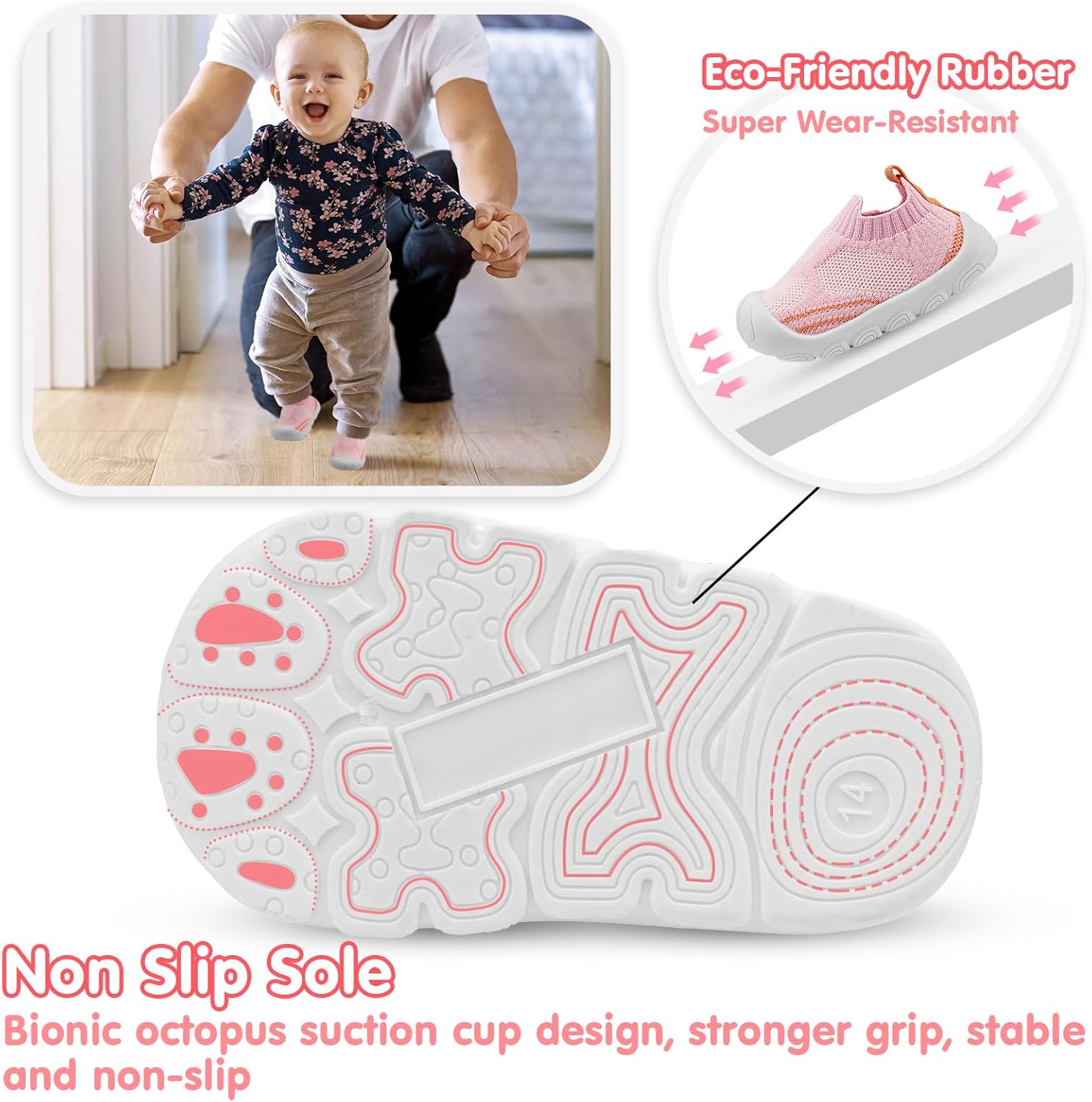 Charrost Toddler Baby Girl Boy First Walking Shoes Checkered Sneakers Sizes 3/4/5/6/7/8T. Soft, Cute,Flexible for First Walkers. Non-Slip, Slip On, Wide Toe Box Indoors Outdoors