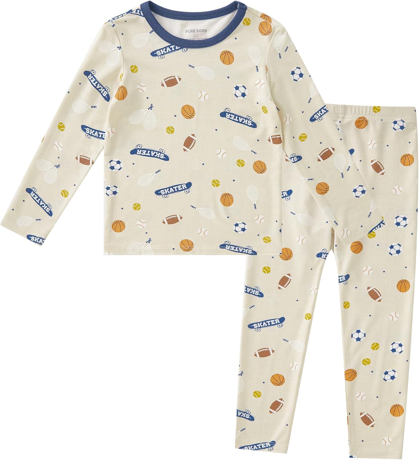 pureborn Baby Toddler Kids Viscose from Bamboo Pajamas Set Pjs 2pcs 18M-8Y