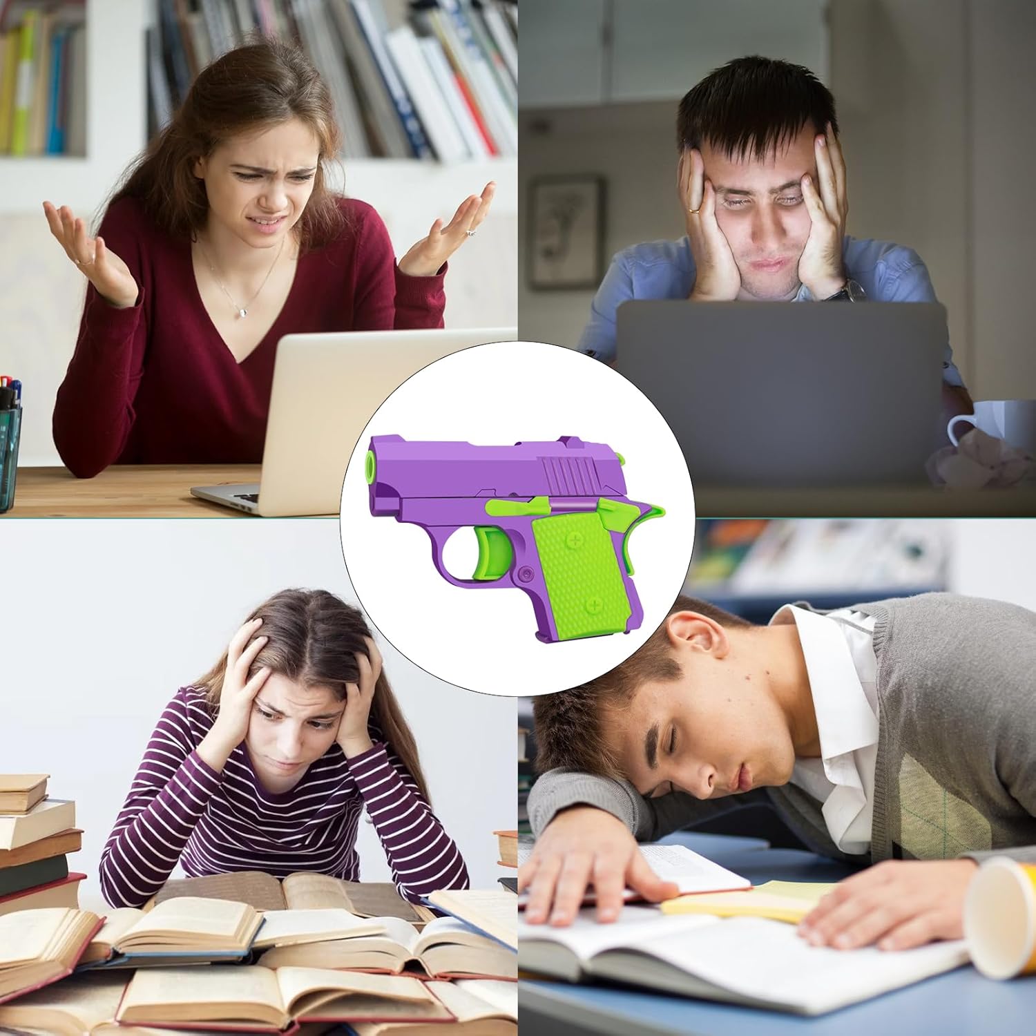 1911 3D Printed Small Pistol Toys Gravity Gun Toy Pístol Fidget Toys Adults Stress Relief Pistol Toy Sensory Toys for Kids Friends Christmas Birthday Gift-Purple