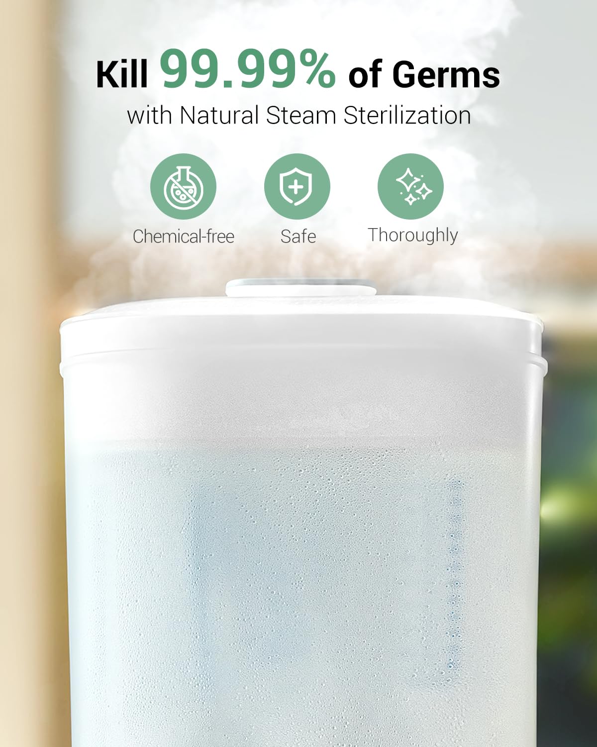 Baby Bottle Sterilizer | Esterilizador de Biberones, 6-in-1 HAUTURE Bottle Sterilizer and Dryer, Electric Steam Bottle Sanitizer for Baby Stuffs, Baby Bottles & Breast Pump Accessories