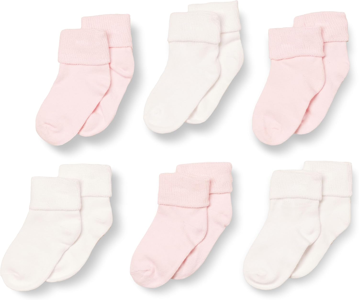 Amazon Essentials Baby Socks, Unisex, Turn Cuff, 6 Pairs