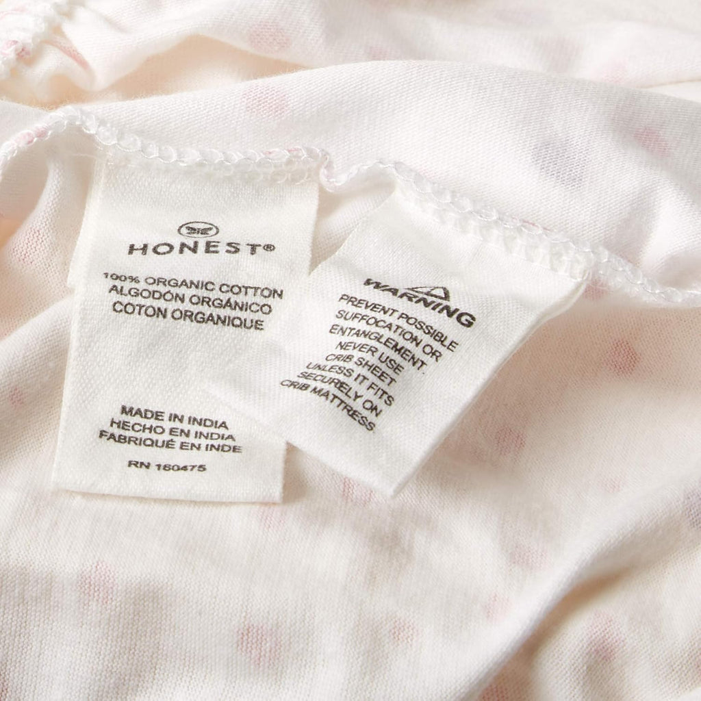 HonestBaby Organic Cotton Changing Pad Cover, Love dot, One Size