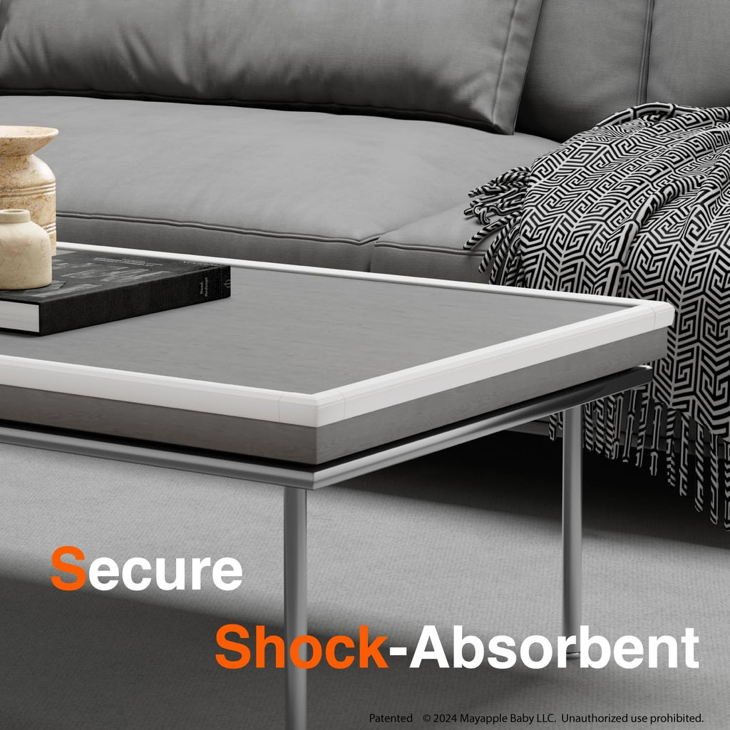 Roving Cove PreFit (Classic) Furniture Edge Corner Protector (Standard 15ft Edge 4 Corners), Baby Proofing Bumper Guards, Oyster White (Off White), Pre-Taped, for Straight Smooth Surfaces