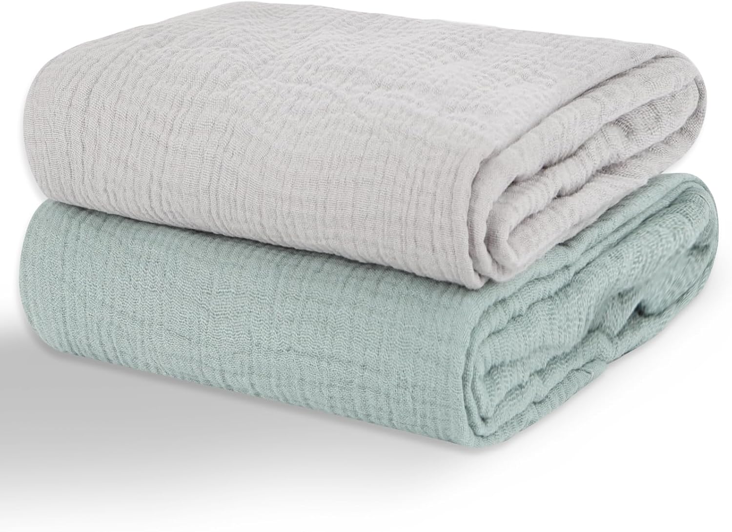 Muslin Swaddle Blankets for Newborns, 2 Pack 100% Cotton Receiving Blankets, Soft and Breathable Baby Swaddles, Large 40 x 40 Inches, Baby Essentials for Boys and Girls, Shower Gift