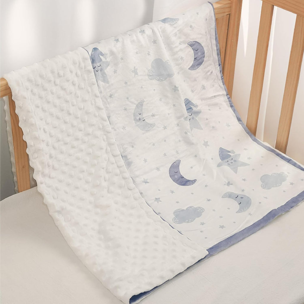 Star Baby Blanket 30 x 40 Inches for Boys Girls, Toddler Newborn Infant, Soft Plush Receiving Blanket with Dotted Back, Gifts for Christmas Birthday Baby Shower