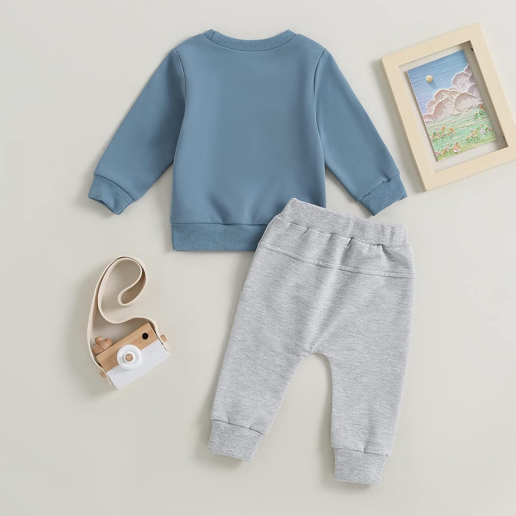 Baby Boy Clothes Fall 6 12 18 24 Months Football Long Sleeve Pullover Tops & Pant Sets Toddler Winter Outfits