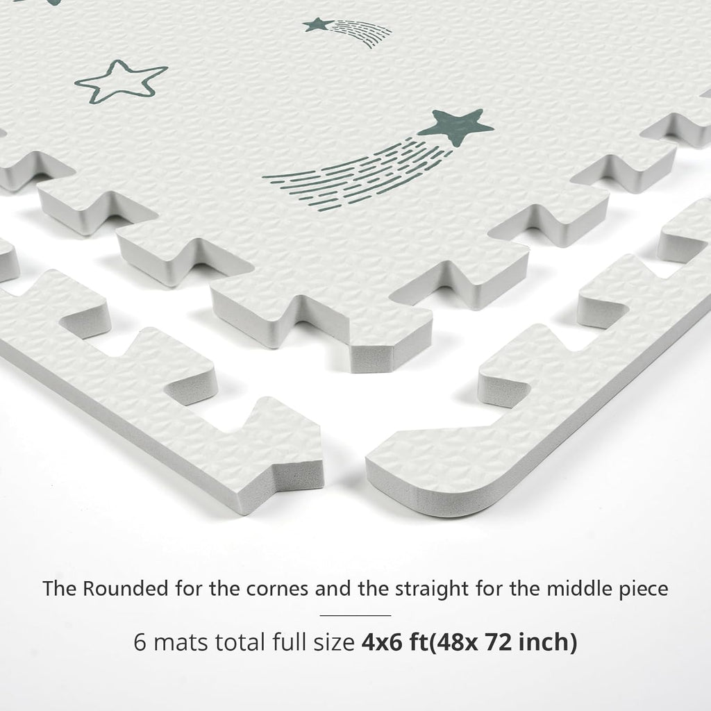 Baby Foam Play Mat, 72x48 Crawling Mat, Floor Mats for Kids for Baby with Interlocking Floor Tiles, Toddler Play Mats for Indoor and Outdoor, Easy to Clean Playroom Playmats