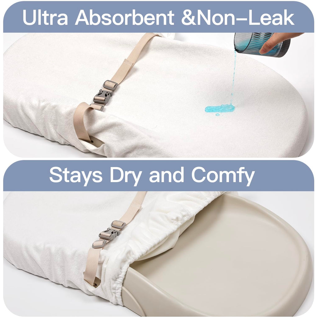 2-Pack Waterproof Changing Pad Covers-Soft Baby Nursery Diaper Changing Pad Sheets,Contour Changing Pads Liners,Change Pad Cover,Ultra-Soft & Breathable,Fits Skip Hop,Keekaroo Peanut,Machine Washable