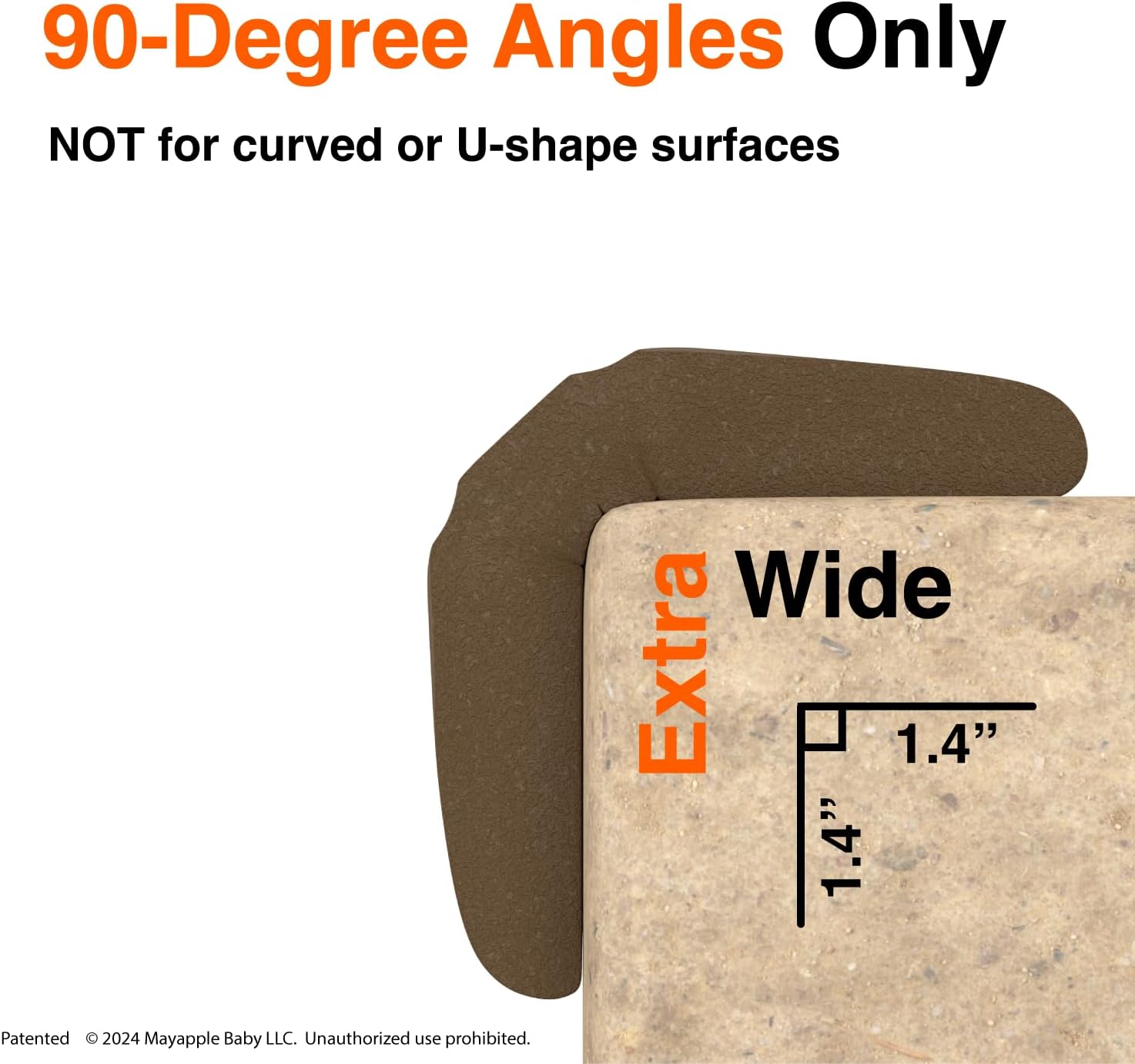 Roving Cove PreFit (Broad) Fireplace Edge Corner Protector (Extra Wide 9ft Edge 2 Corners), Baby Proofing Bumper Guards, Coffee Brown, Pre-Taped, for Straight Surfaces - New & Improved