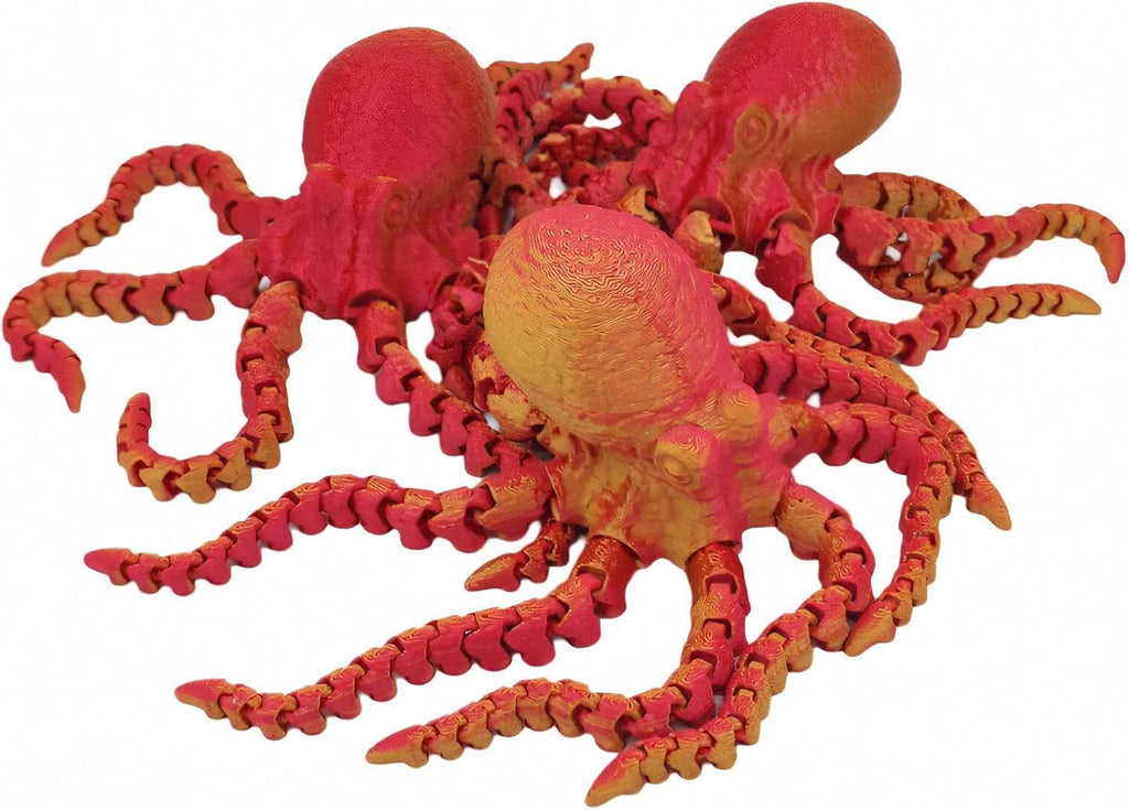 Full Articulated Octopus Crystal Octopus with Octopus Egg 3D Printed Octopus Toy in Egg,Home Office Decor Flexible Joints Home Decor Executive Desk Toys,DIY Creative Ornament Toys Home Gifts