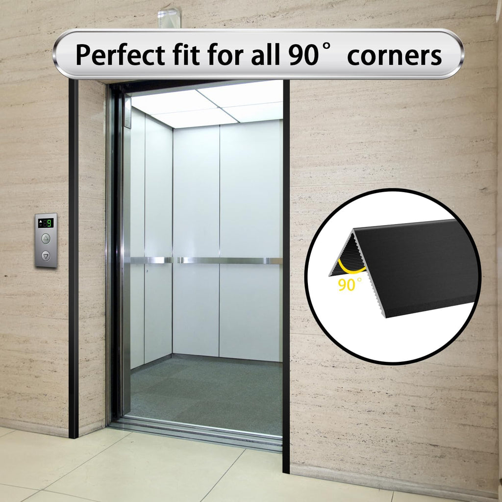 6PCS 1.2x1.2x48” Aluminum Alloy Metal Wall Corner Protectors 20Ga Thickness Black Color Wall Corner Guards for Wall, Door Trim and Window Frames