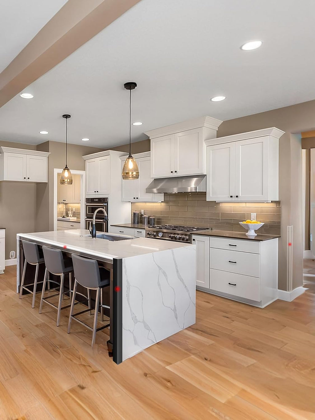 MONOID Wall Corner Protector, 2 PCS Furniture Edge Protection, PC Anti-Bump Guards Avoid Scratching Corner Trim for Door Frame, Table, Countertop, Stair, Self-Adhesive, Black, 1.97IN×35.43IN/5CM×90CM