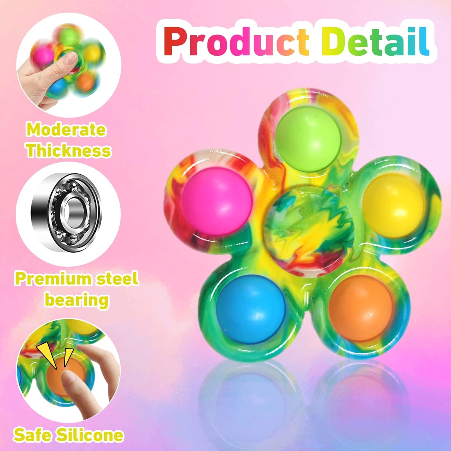 16 Pack Pop Fidget Spinner Toys Party Favors Goodie Bags Stuffers for Kids Adults,Sensory Toys for Its ADHD Autism Stress Relief,Birthday Gifts,Carnival Treasure Box Toy Classroom Prizes Supplies