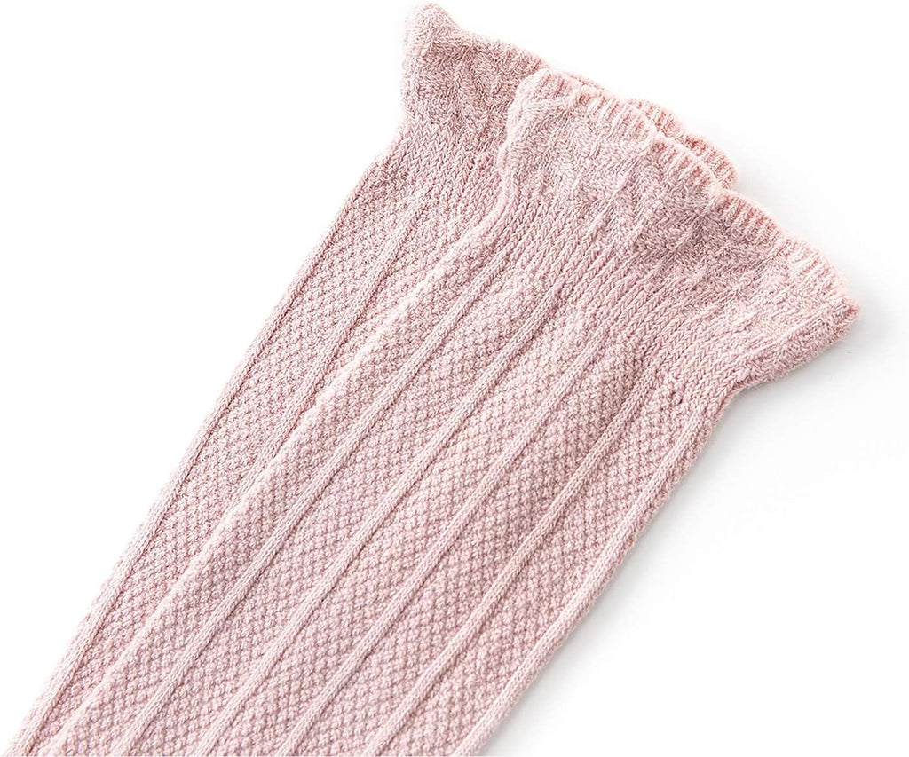 Zando Baby Knee High Socks - Infant to Toddler, Cotton Ruffle Socks, Warm Girls & Boys Long Stockings, 3-6 Pairs