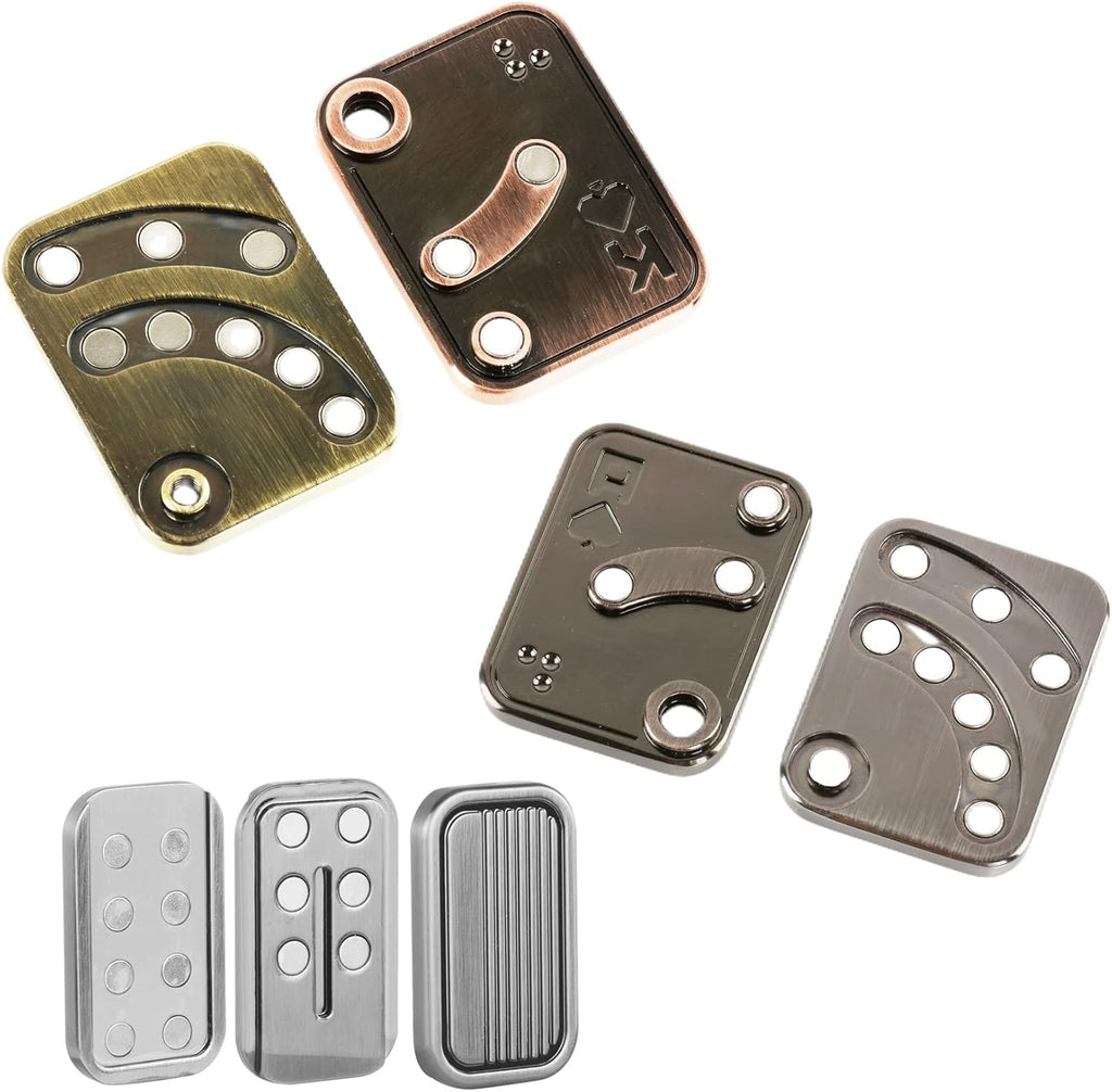 3 Pack Fidget Toys Adults Magnetic Fidget Slider Metal Fidget Toys Magnetic Fidget Slider Toys EDC Fidget Toys for Adults Anxiety Stress Relief Office Desk Toys(Poker Fidget Slider K+A+CP3)