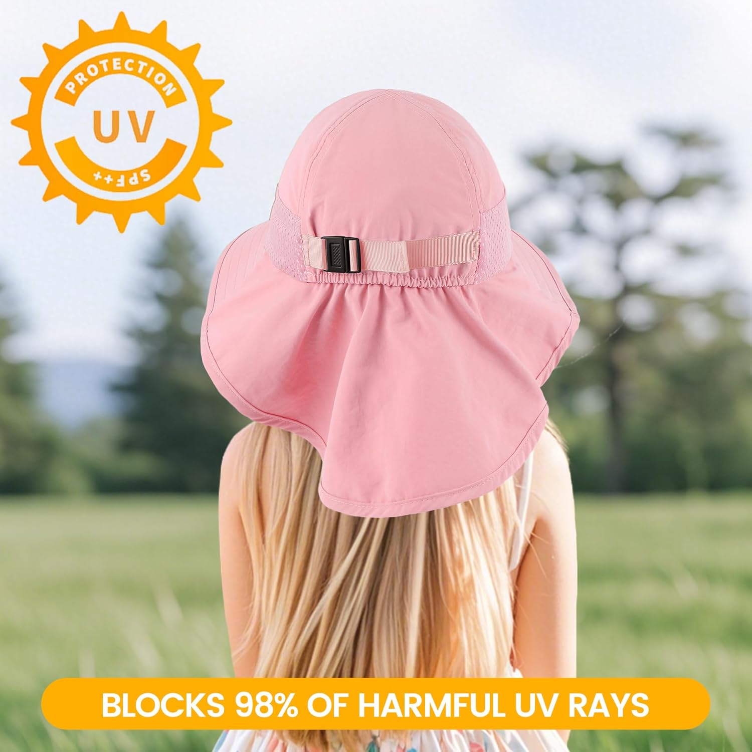 Baby Sun Hat with Neck Flap for Sun Protection Toddler Beach Hat UPF 50+ Outdoors 0-6 Years Boys Girls