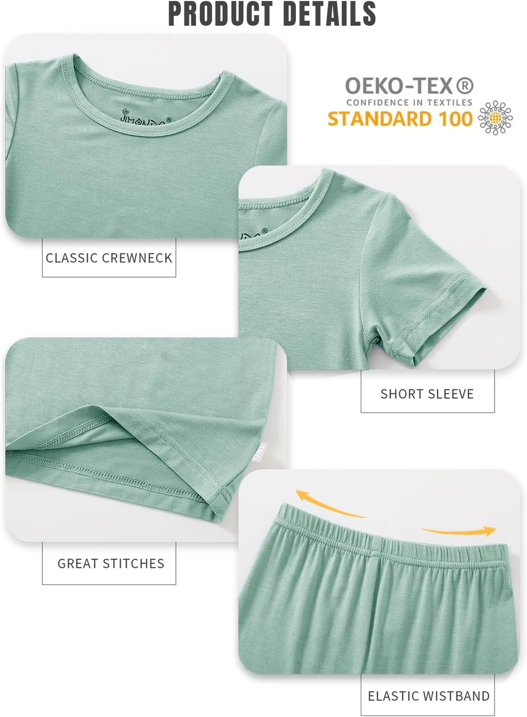 Jimonda Baby Boys Girls Pajama Sets Toddler Sleepwear Cool Jammies 2pcs Viscose from Bamboo PJs 18M-8Y