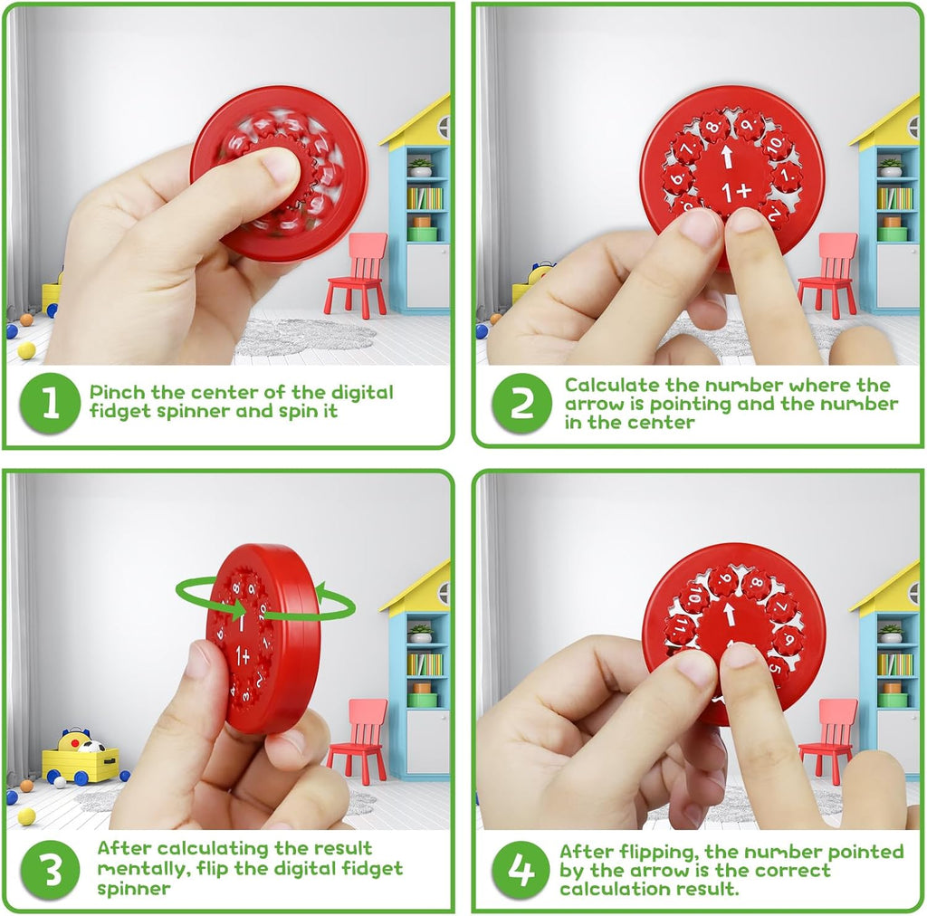 Math Fidget Spinners,Math Fact Spinner, Math Fidget Toys for Kids,Math Facts Spinners Fidget Toy for Kids,Cool Mini Fidget Math Spinners for Kids(9pcs Multiply and Divide)