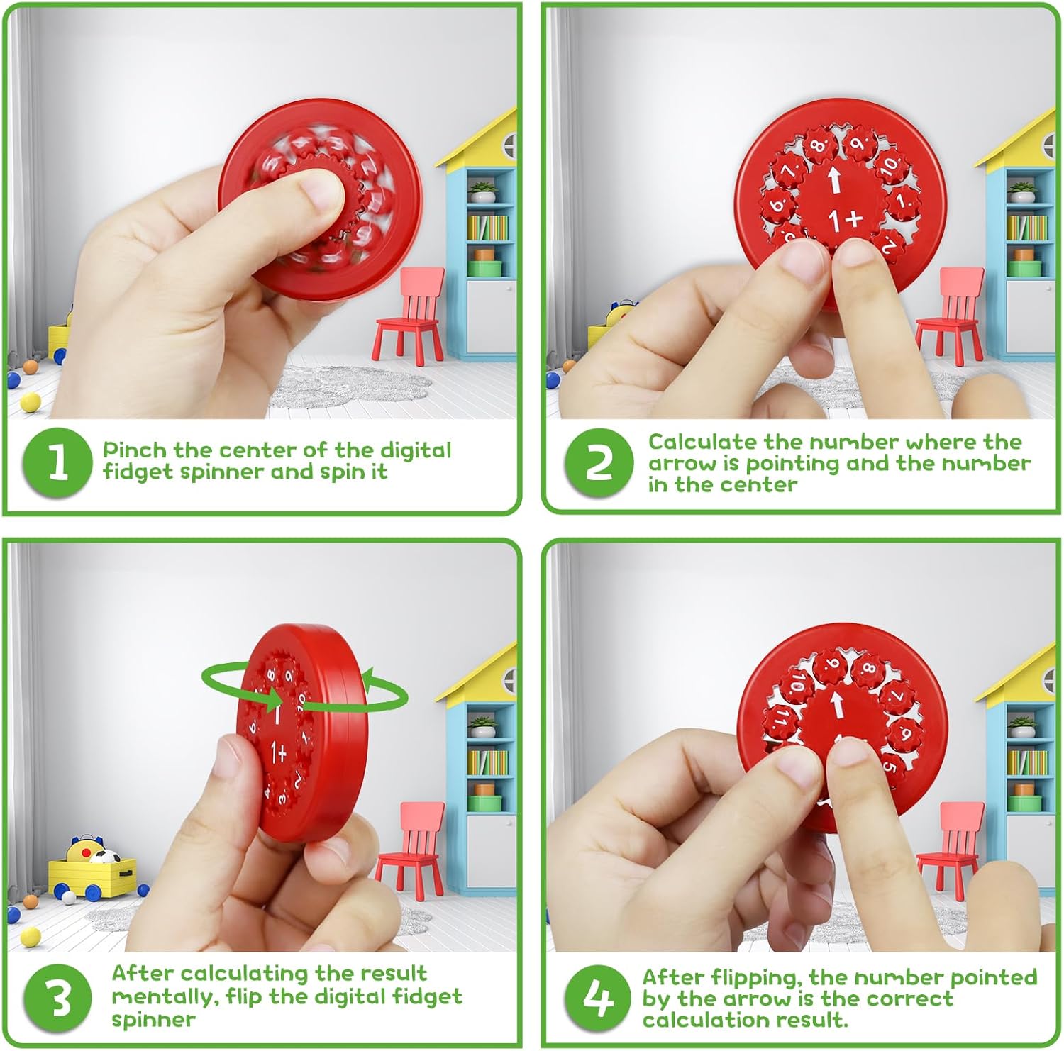 Math Fidget Spinners,This is for All The Stimmers,Math Facts Fidget Spinners Toy for Who are Learning Math Add,Subtract,Division and Multiplication on One Fidget(18pcs)