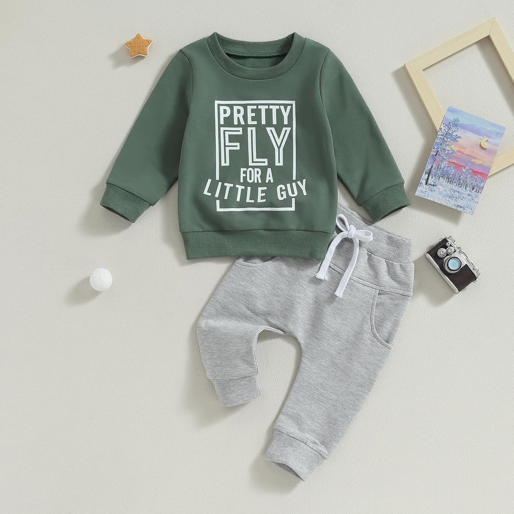 Baby Boy Clothes Fall 6 12 18 24 Months Football Long Sleeve Pullover Tops & Pant Sets Toddler Winter Outfits