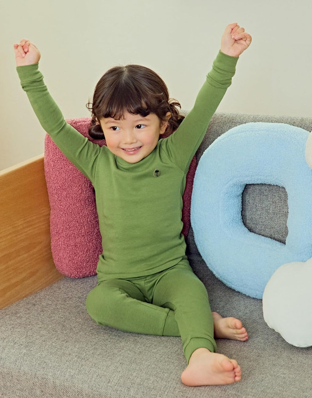 moimoln 6M-8Y Modal Cotton Solid Soft Breathable Baby Toddler Boys Girls Snug fit Pjs Long Sleeve Pajamas Set Sleepwear Daily