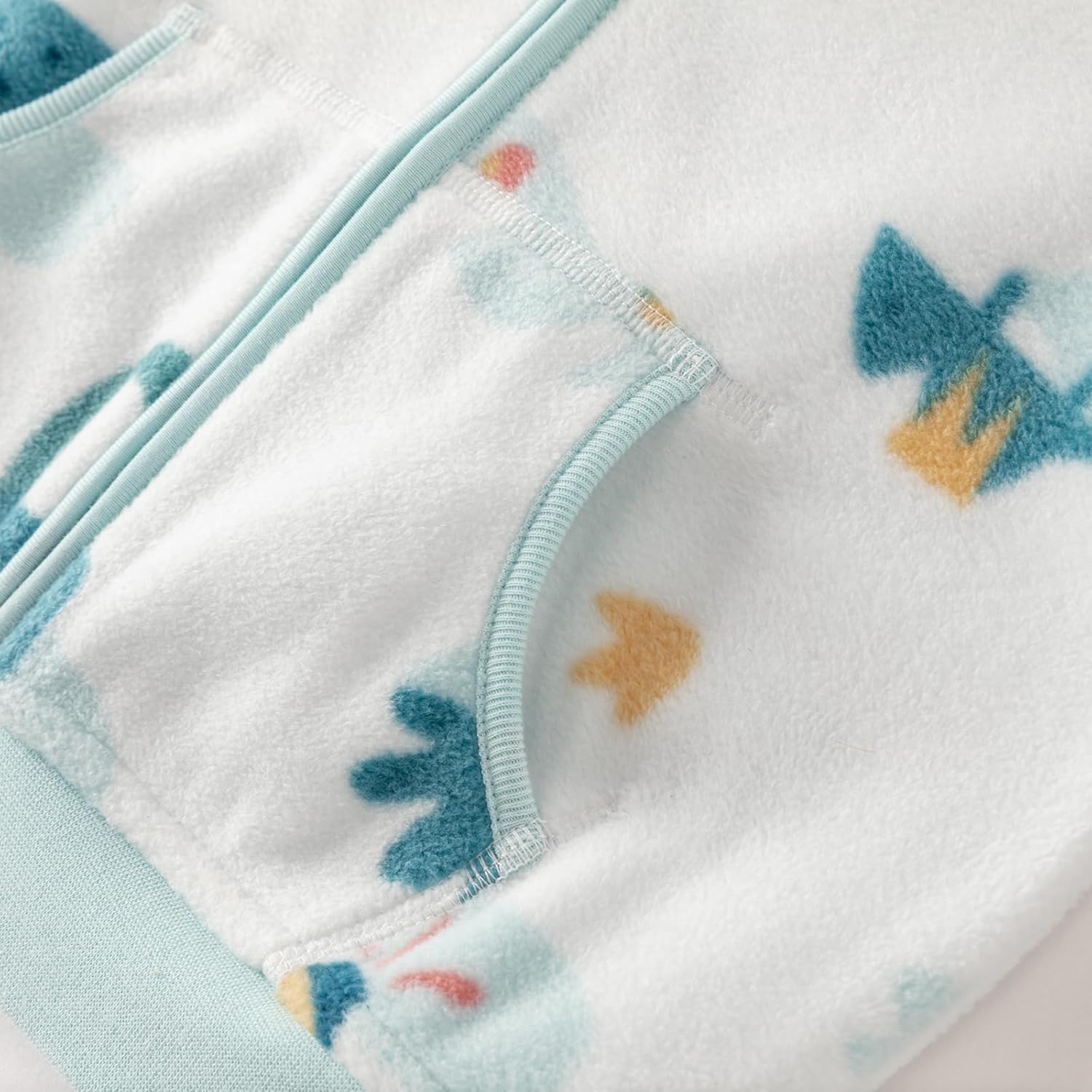 DAVE & BELLA Kids Printed Polar Fleece Jacket Toddler Baby Boys Girls Zip Up Long Sleeve Spring Fall Warm Outerwear Coat