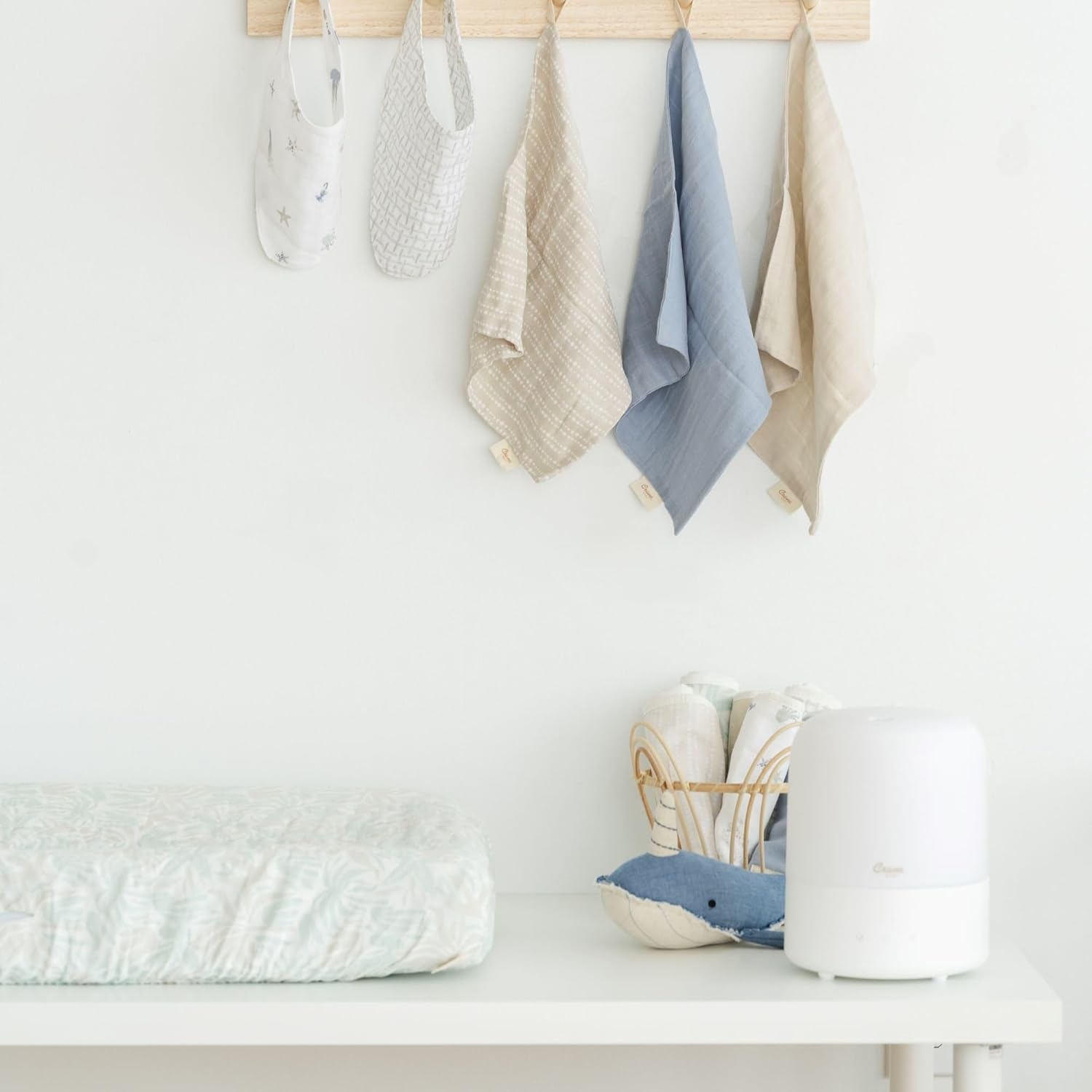 Crane Baby Changing Pad Cover, 100% Cotton Sateen Exterior Change Pad Cover, Beach Life Theme, 16" x 32", Fitted Changing Pad Covers, Changing Table Pad Cover For Nursery, Baby Registry or Shower Gift