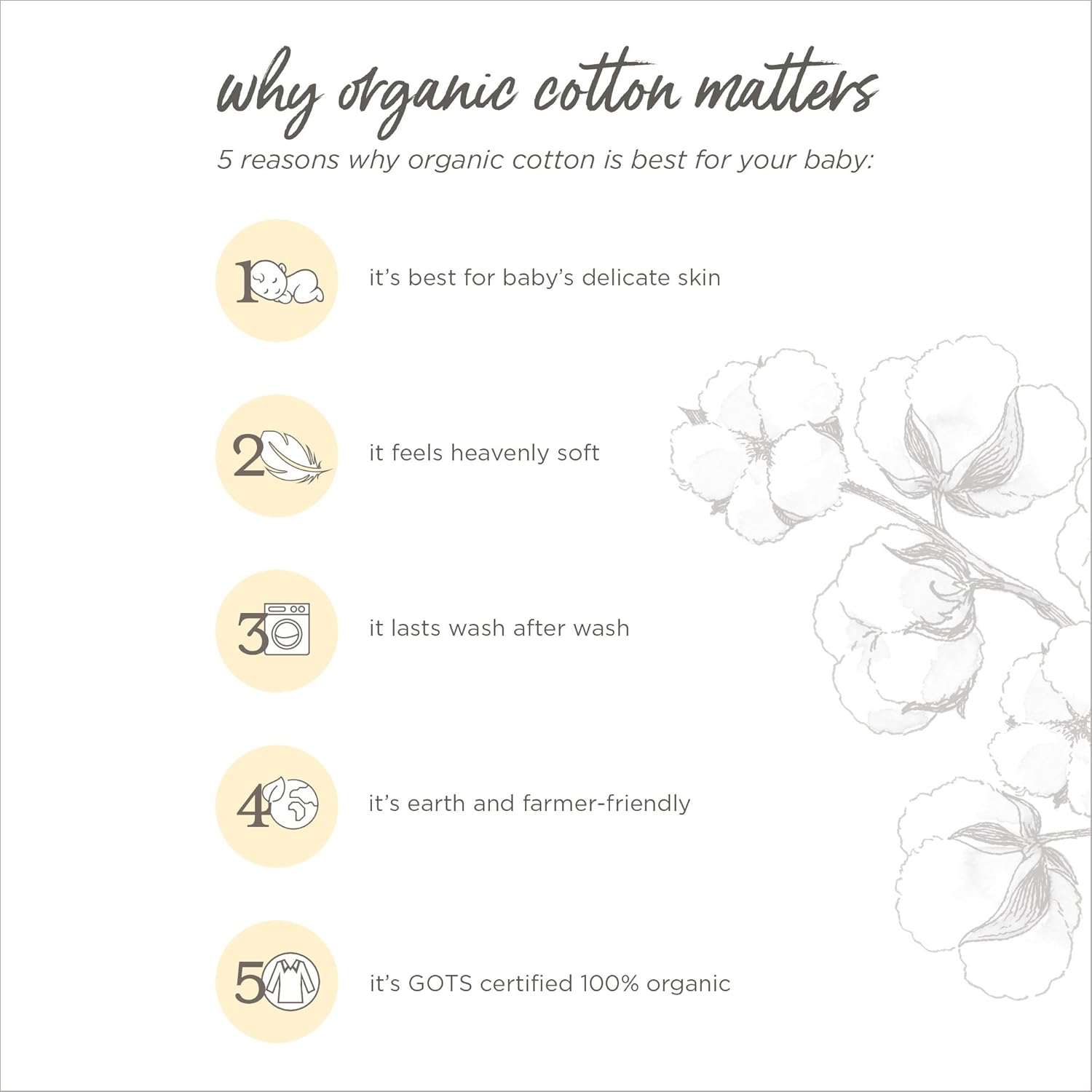 Burt's Bees Baby Unisex Organic Cotton Short and Long Sleeve Bodysuits, 5-Pack