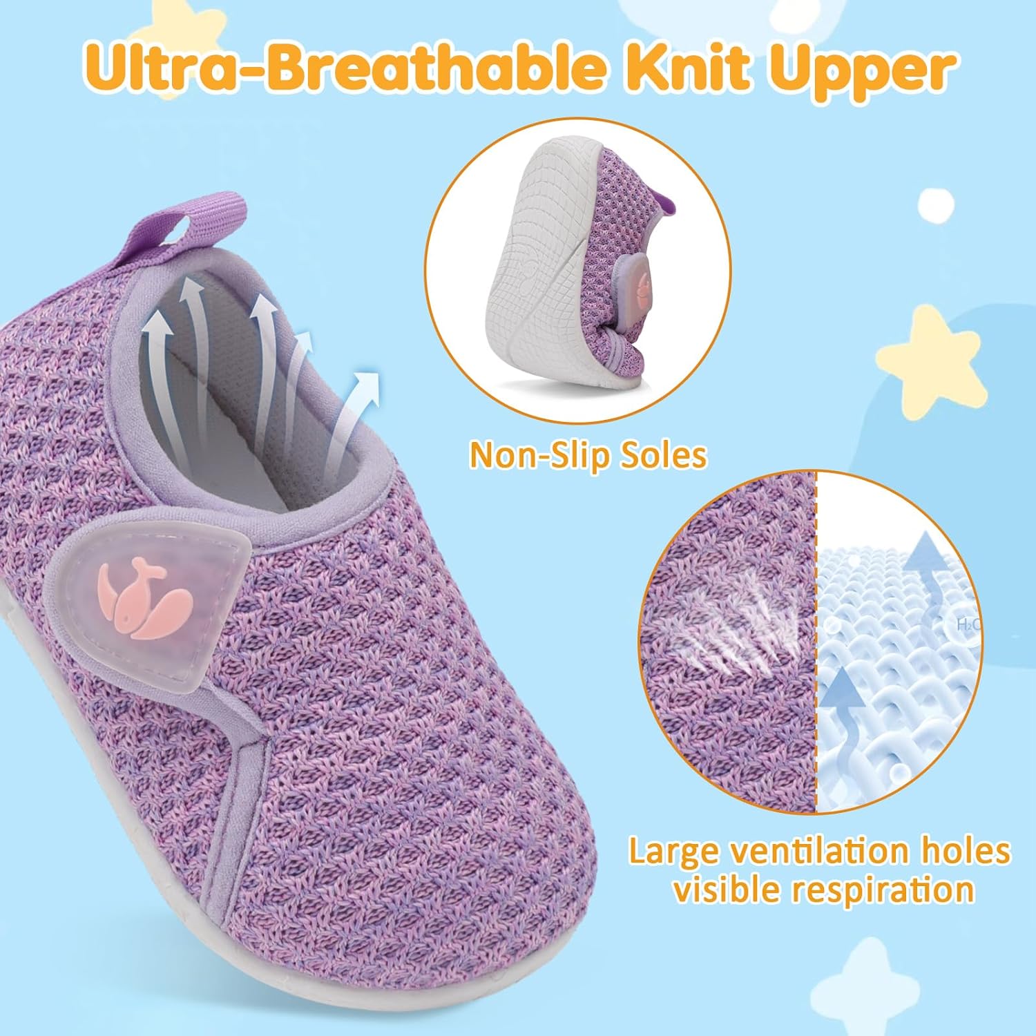 FEETCITY Toddler Walking Shoes Slip On Toddler Shoes Boys Girls Kids Sports Sneakers Casual School Shoes Barefoot Shoes