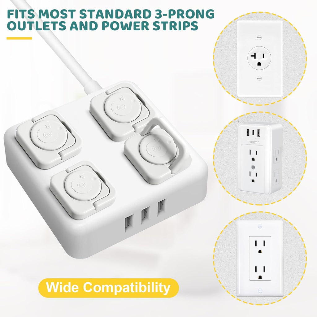 Baby Proofing Outlet Covers(45 Pack), Baby Proof Plug Covers with Hidden Pull Handle for Child Safety, Electric Socket Covers, Plug Protectors to Prevent Power Shock (White)