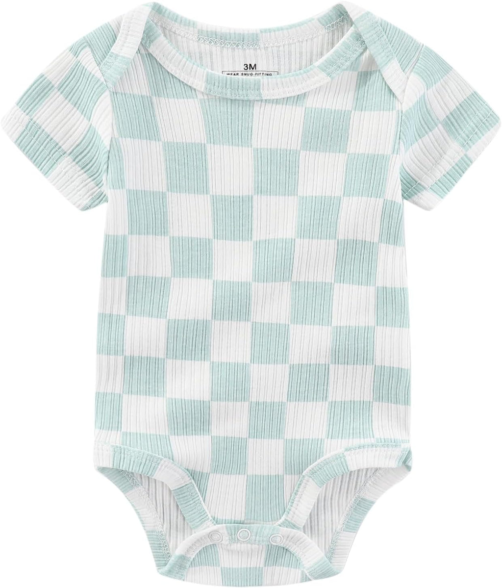 Baby Bodysuit and Pant Set Summer Ribbed Mix Match Infant Boy Girl Clothes Outfits