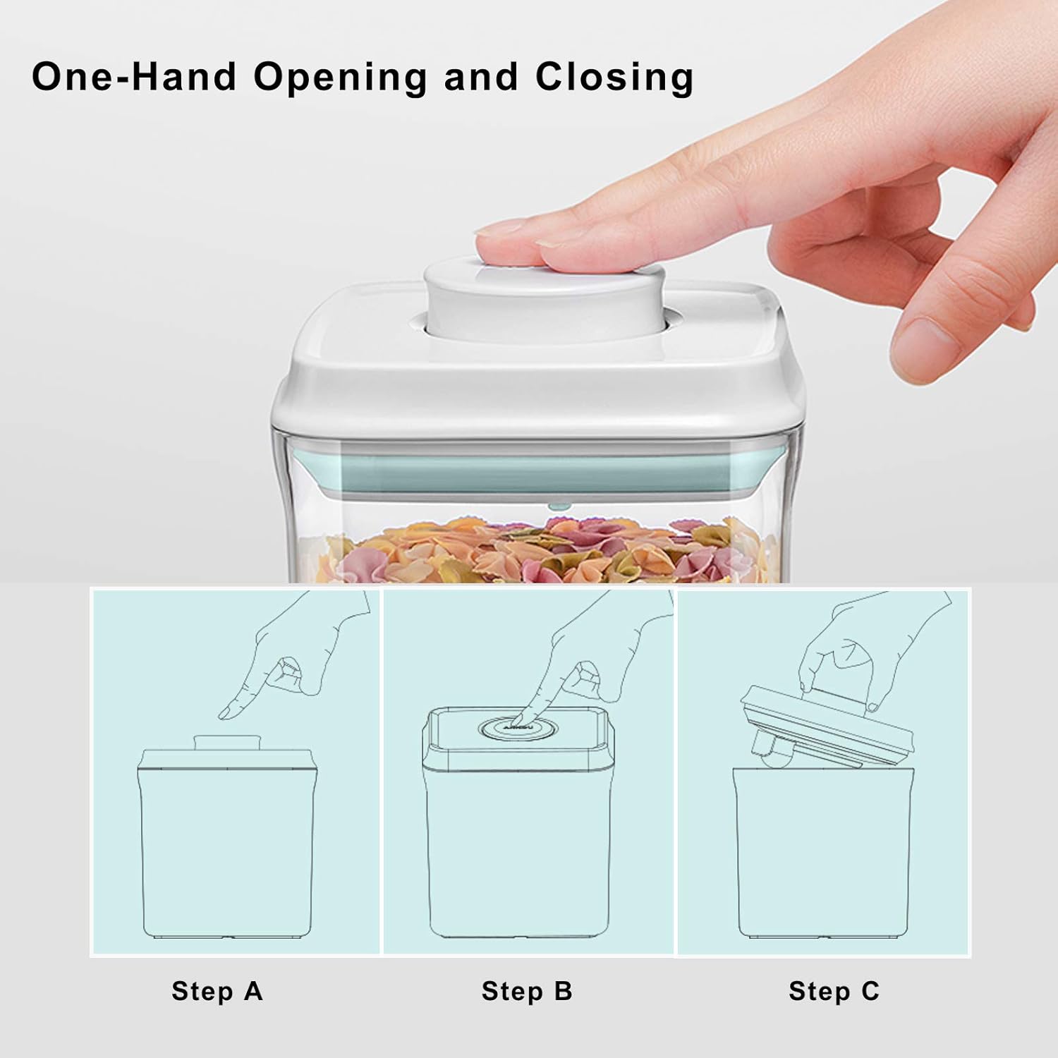Airtight Food Storage Container Formula Milk Powder Containers Dispenser with Spoon BPA-Free for Home Travel 1500ML / 1.5 Qt, No Scraper Design